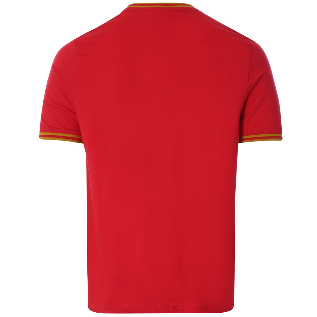 Flank Tipped Ringer T-Shirt Ð Red/Gold