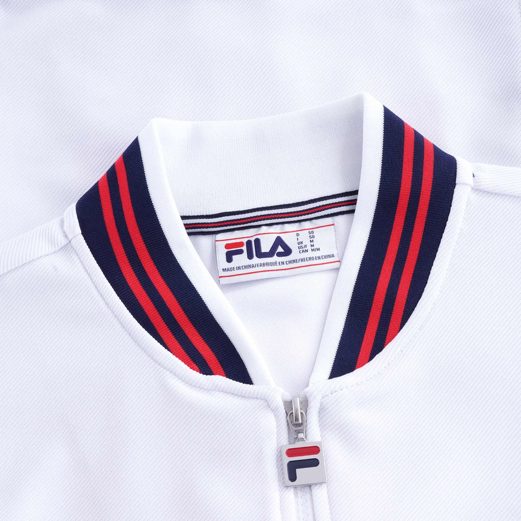 Baranci Piped Classic Track Top - White/Peacoat