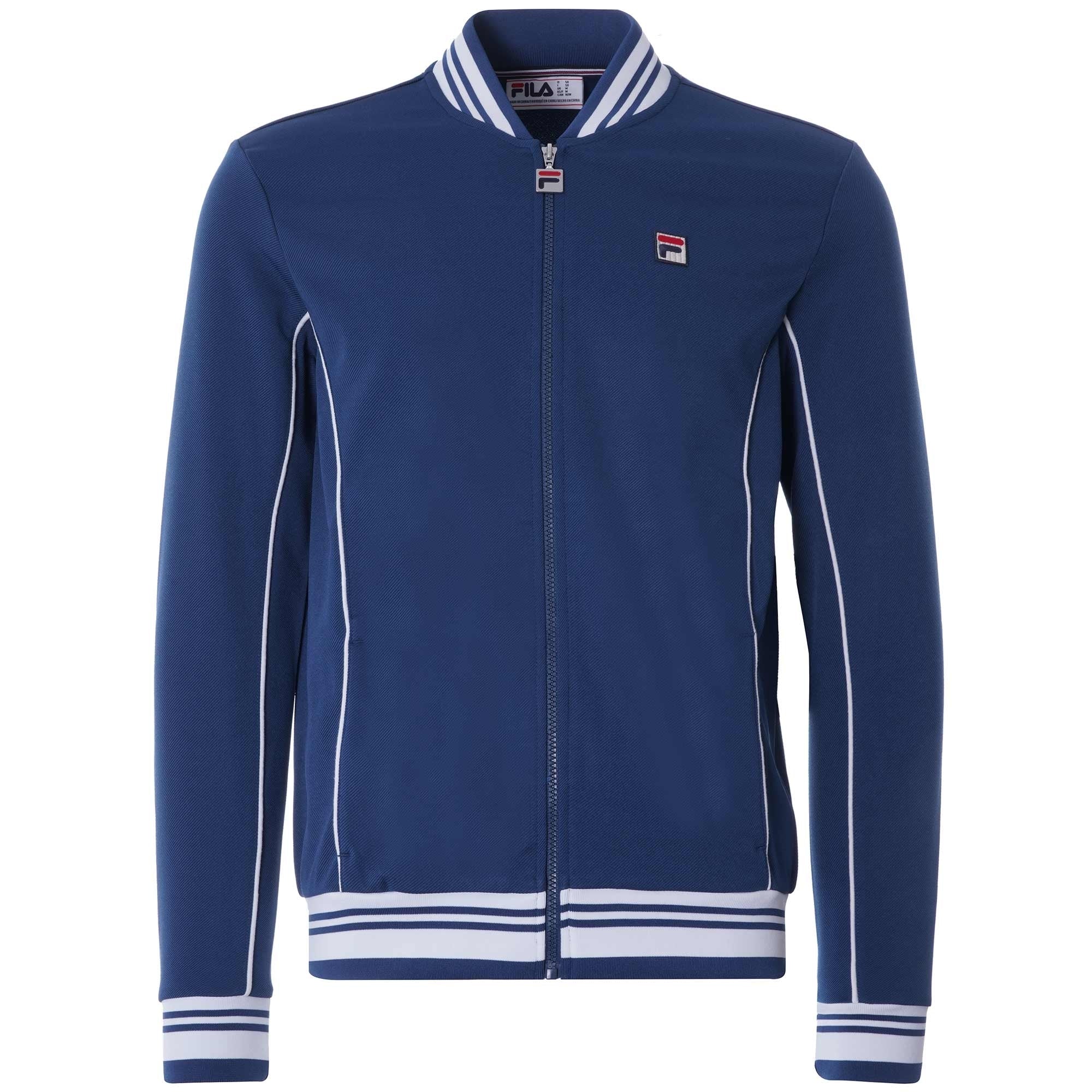 Baranci Piped Classic Track Top - Navy/White