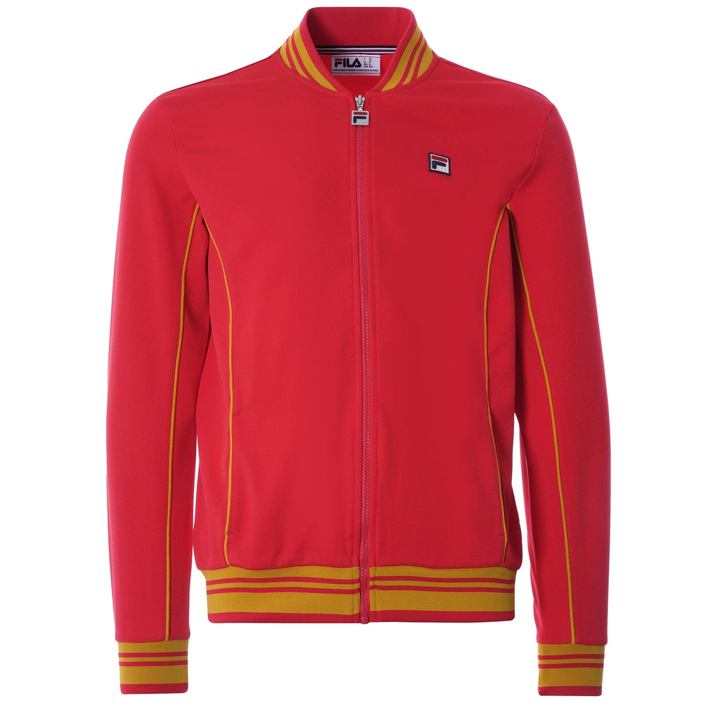 Baranci Piped Classic Track Top - Red/Gold