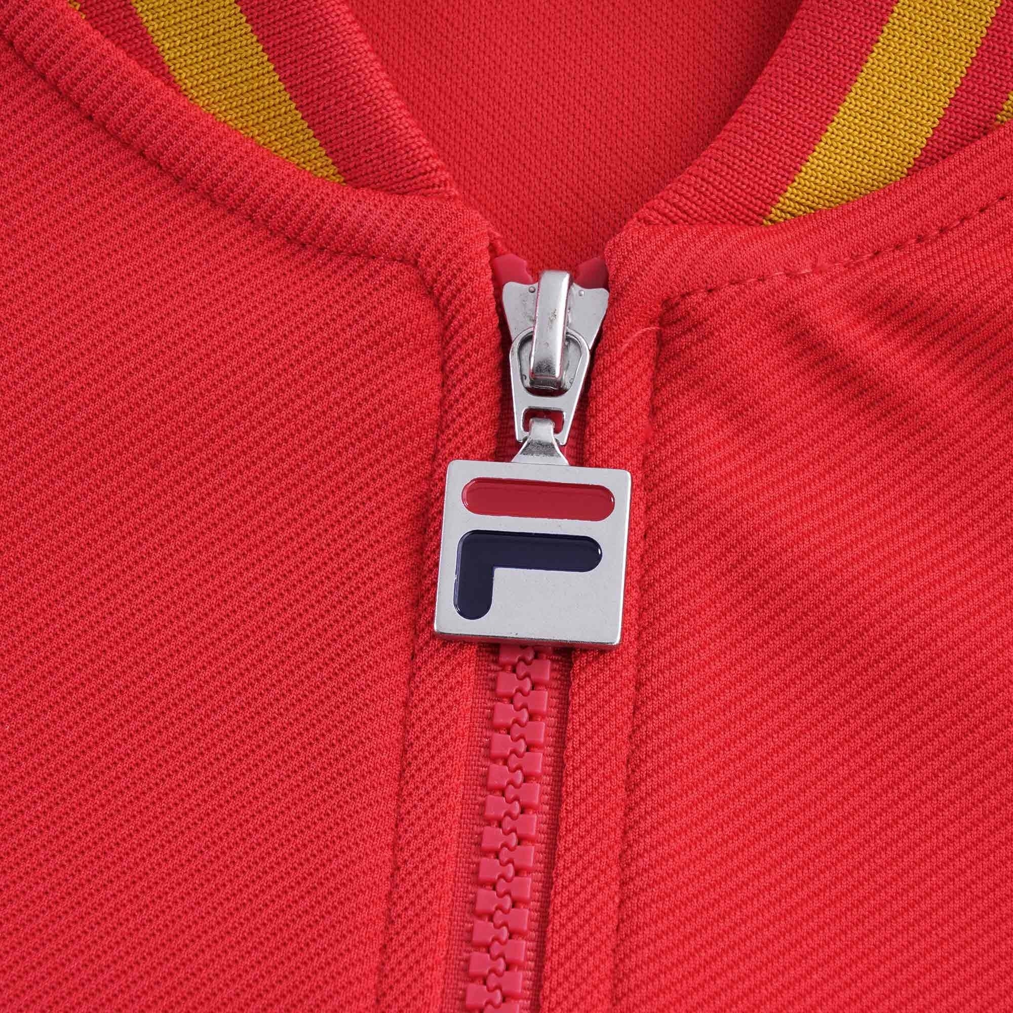 Baranci Piped Classic Track Top - Red/Gold