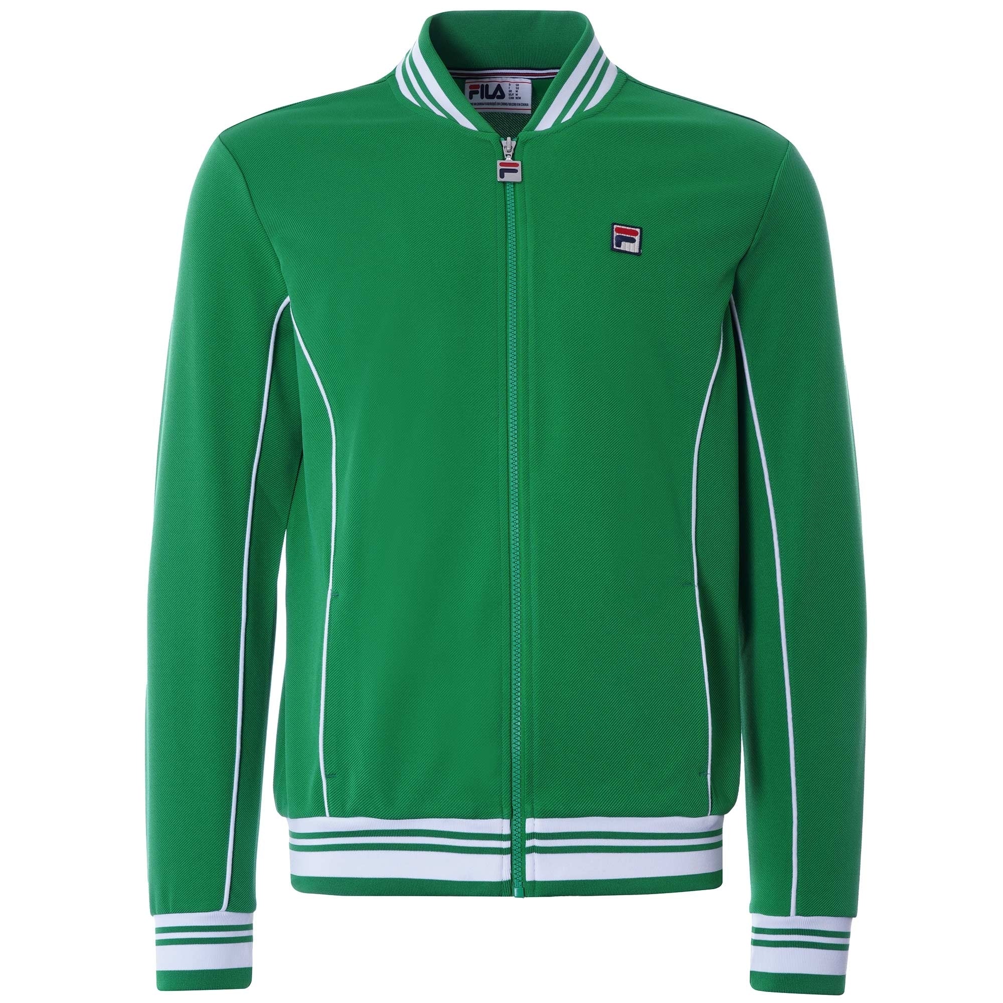 Baranci Piped Classic Track Top - Green/White