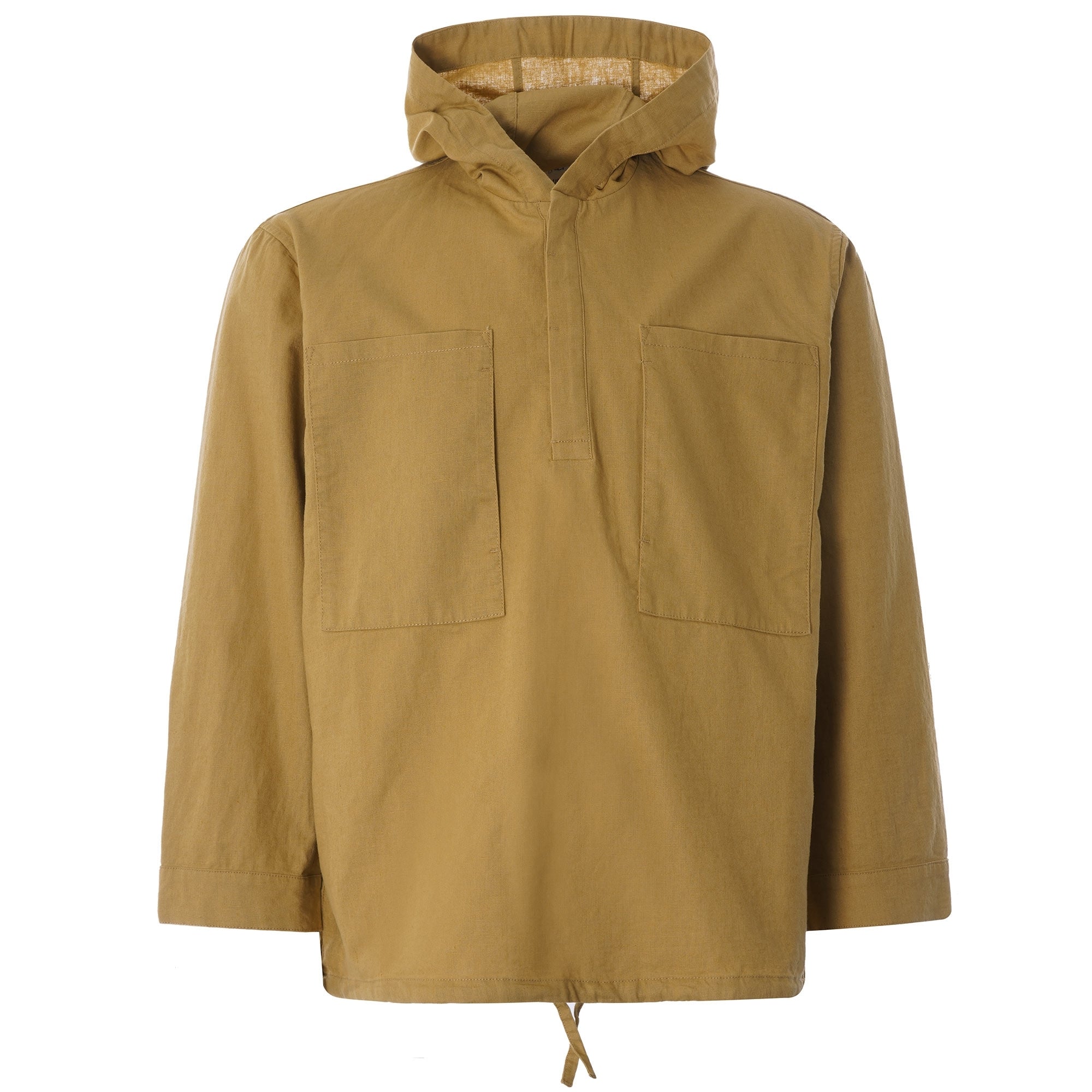 Linen Pullover Parka - Biscuit