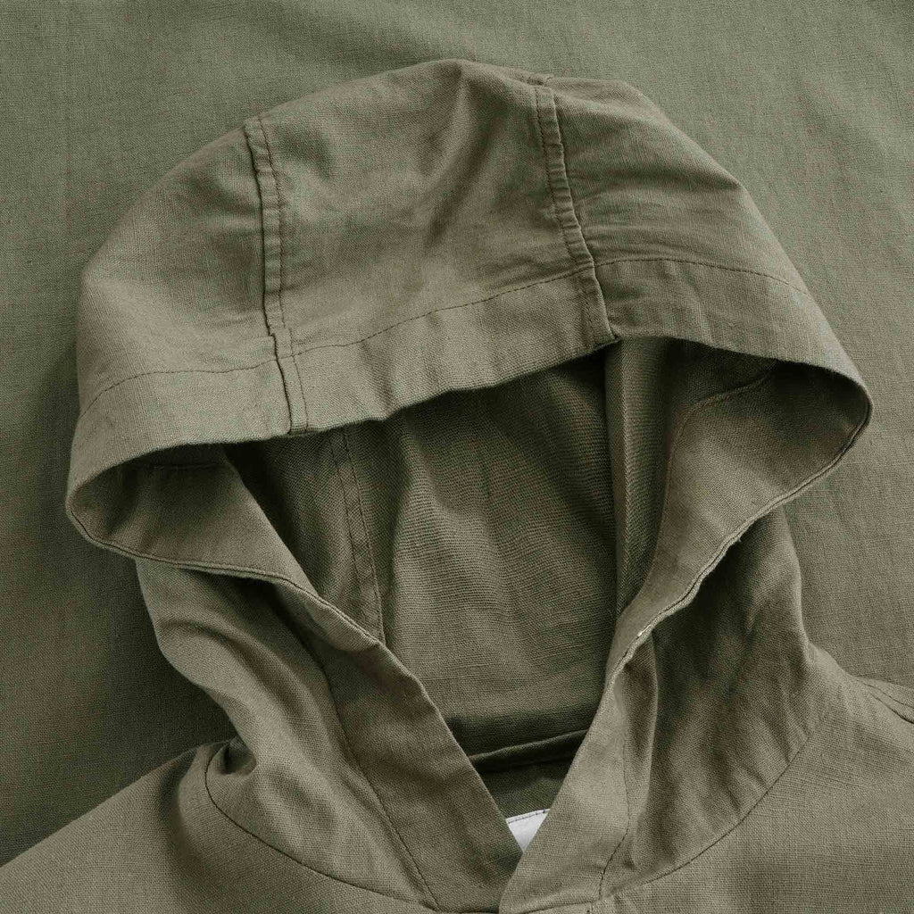 Linen Pullover Parka - Ash Green