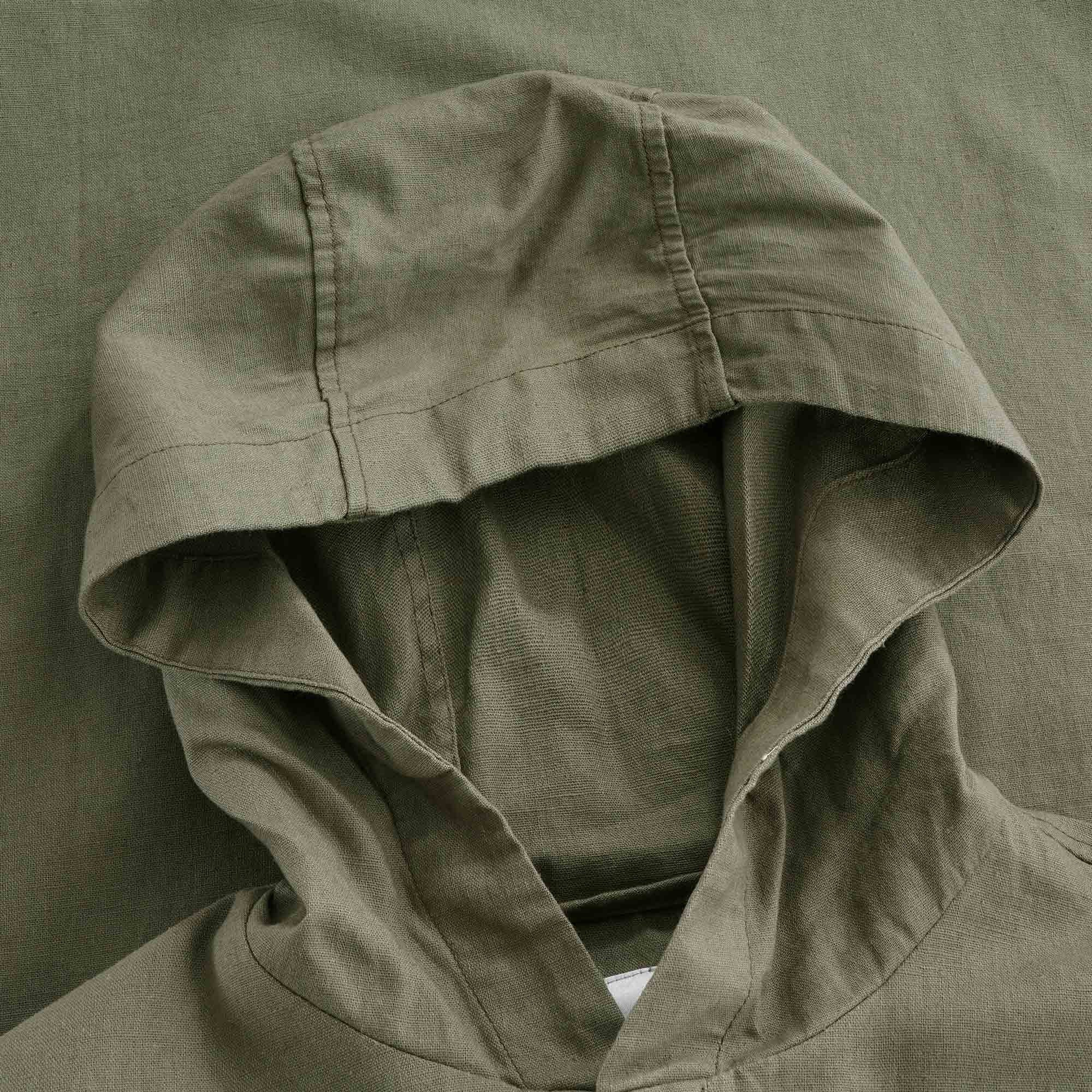 Linen Pullover Parka - Ash Green