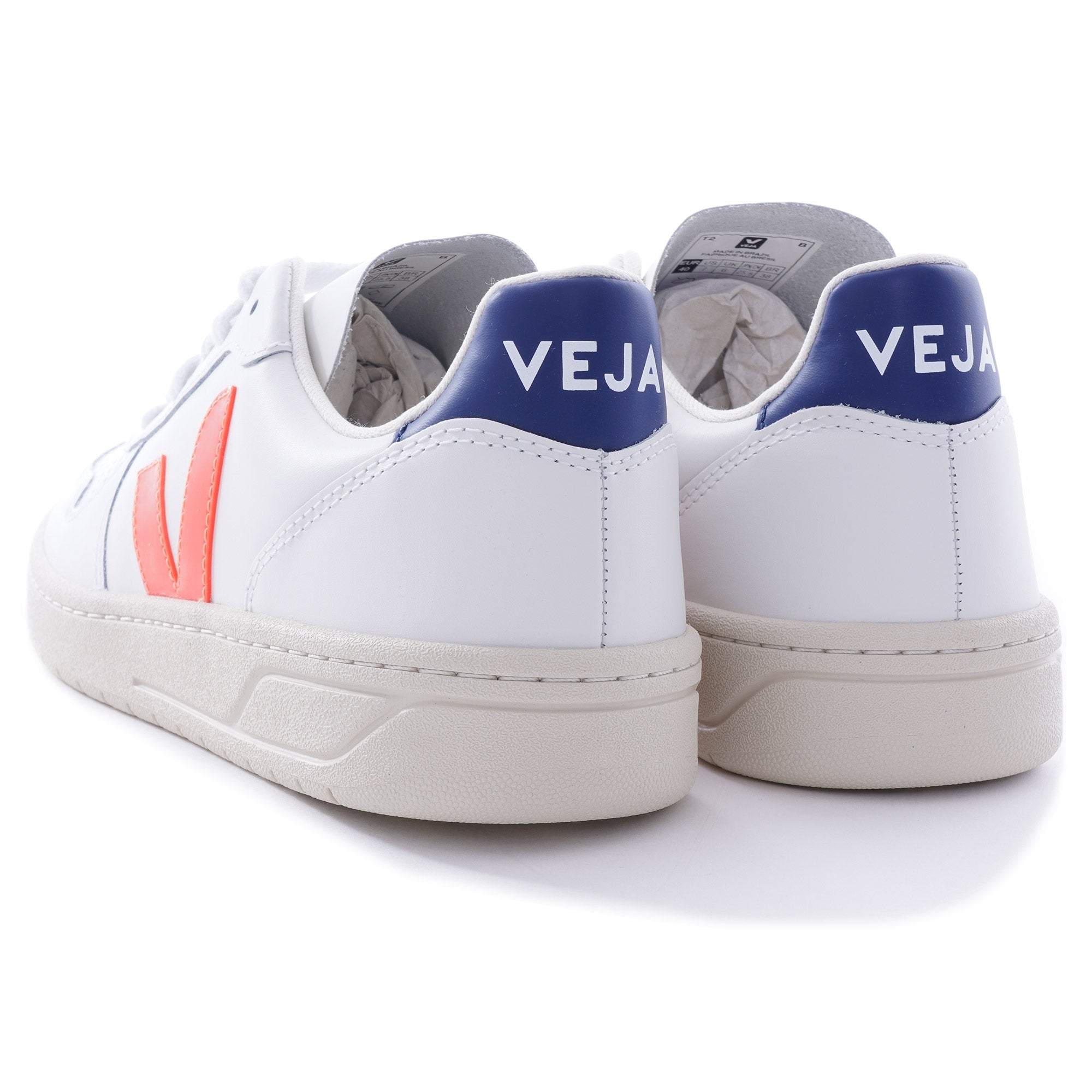 V-10 Leather - White Orange