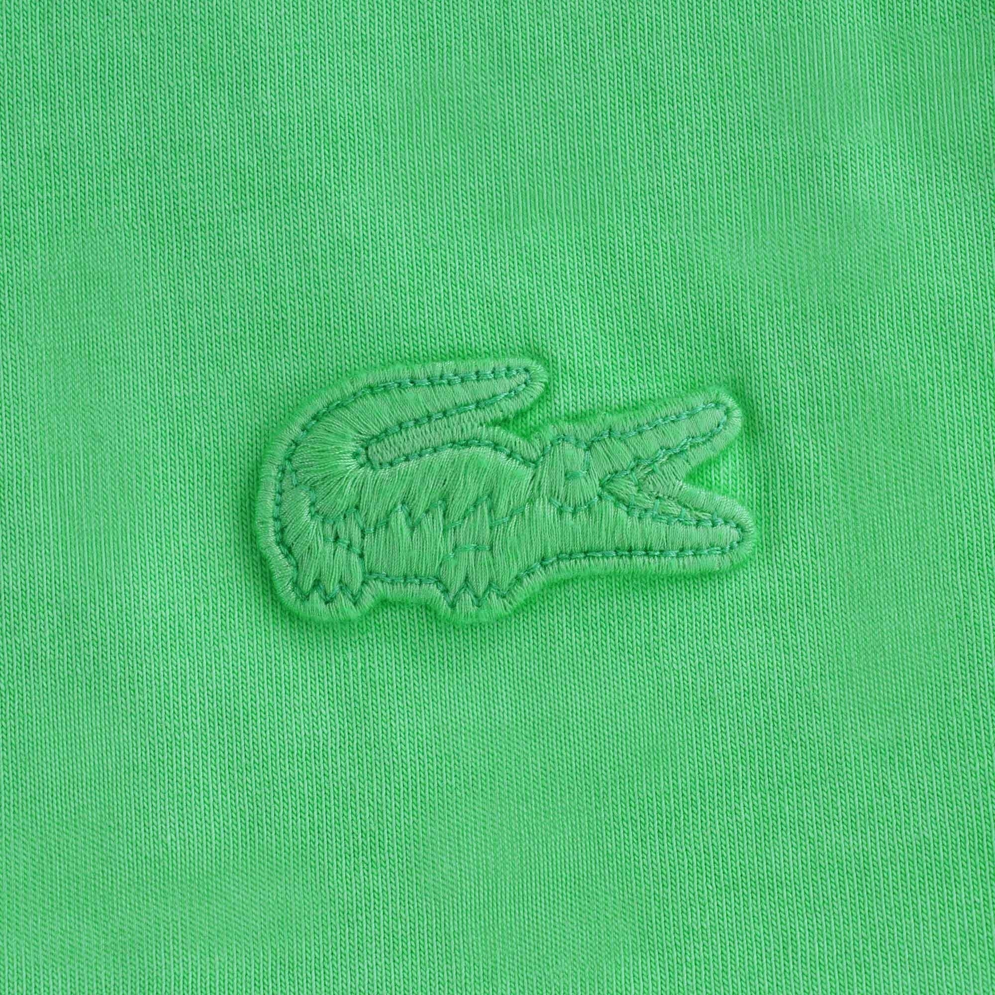 Crew Neck Contrast Sleeved Cotton T-shirt - Vert