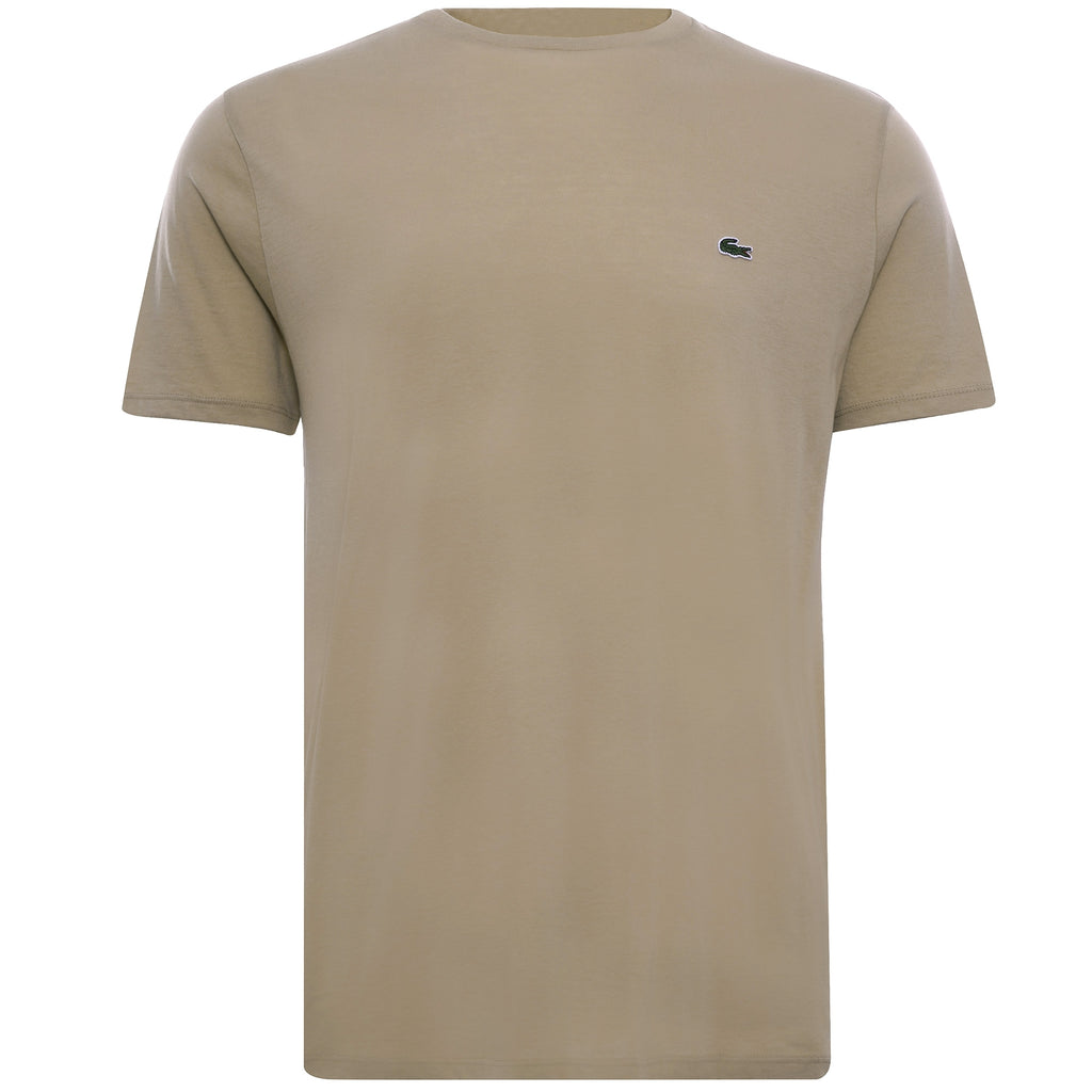 Crew Neck Pima Cotton Jersey T-shirt - Beige