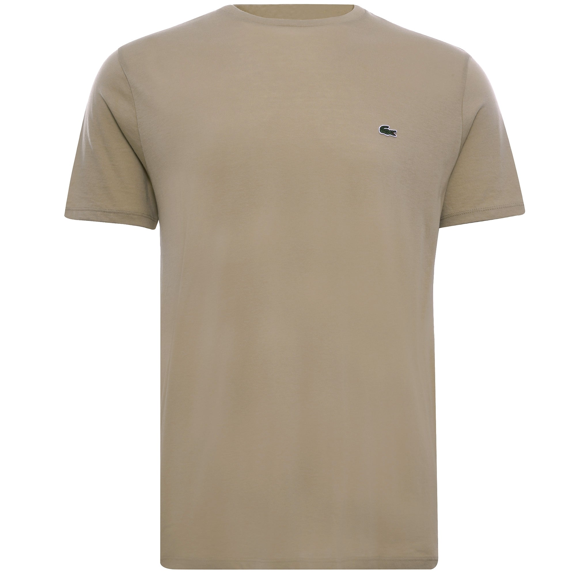 Crew Neck Pima Cotton Jersey T-shirt - Beige