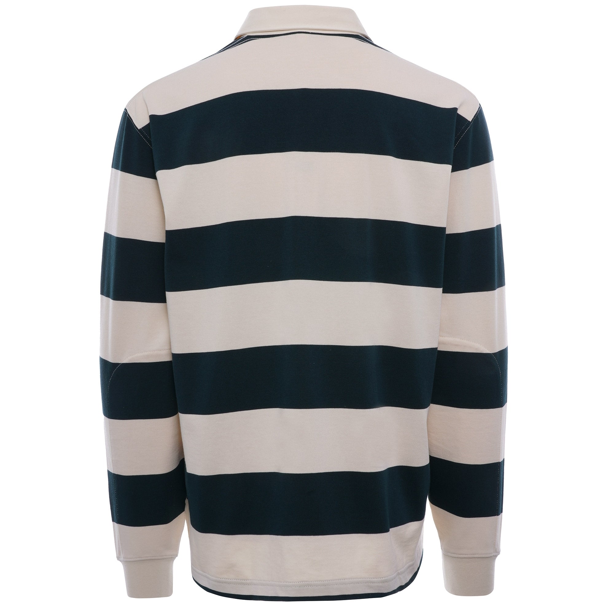 Striped Cotton Rugby Shirt - Beige/Vert