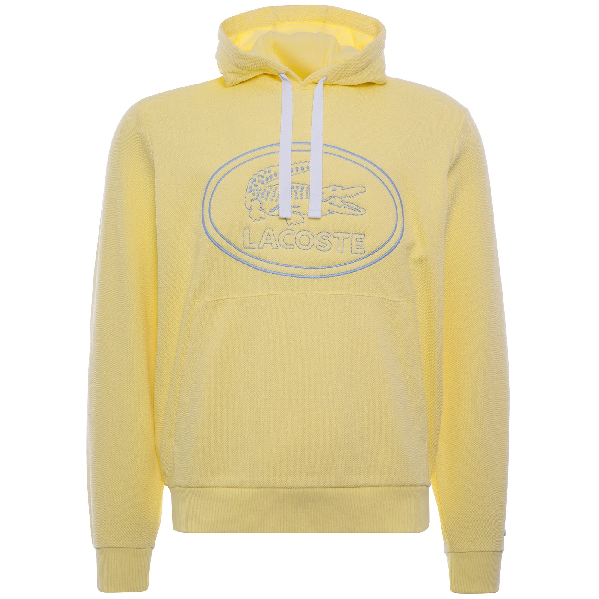 Embroidered Logo Piqu Fleece Hoodie - Jaune