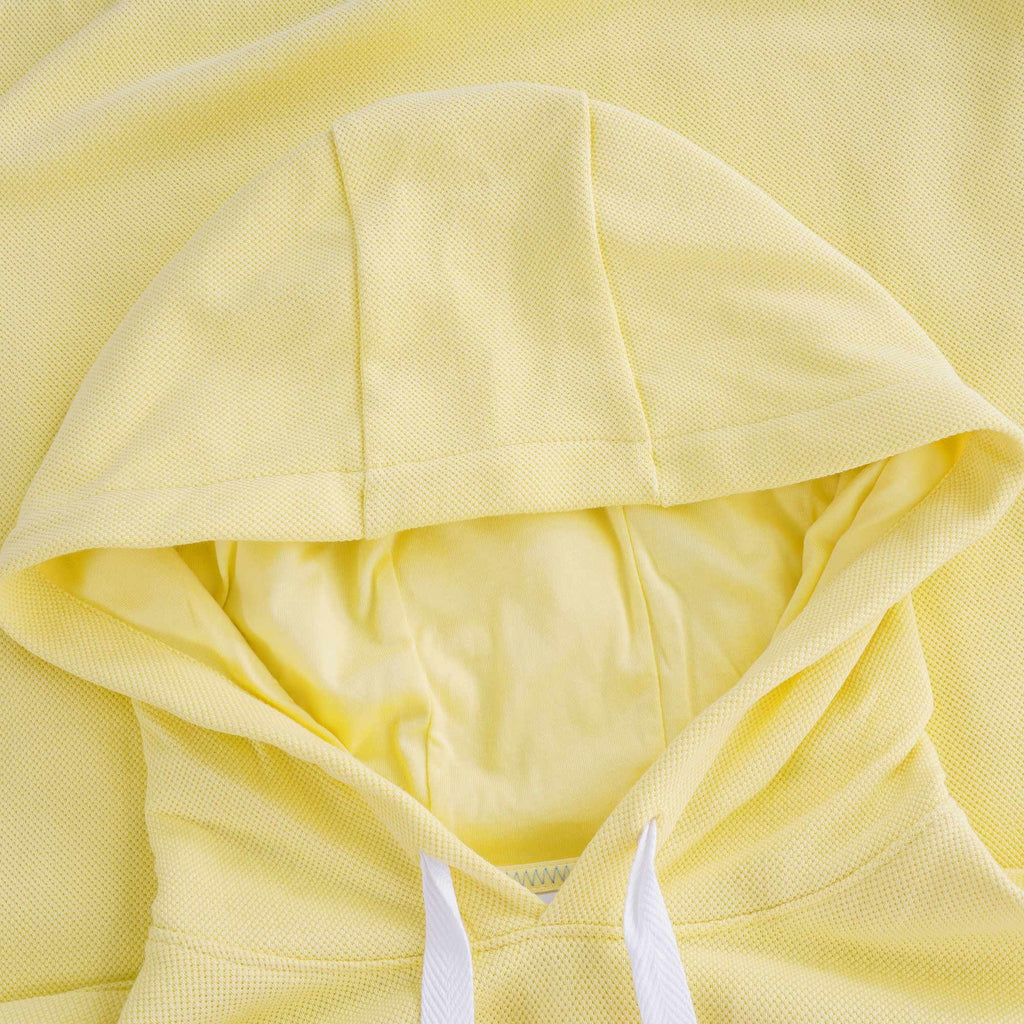Embroidered Logo Piqu Fleece Hoodie - Jaune