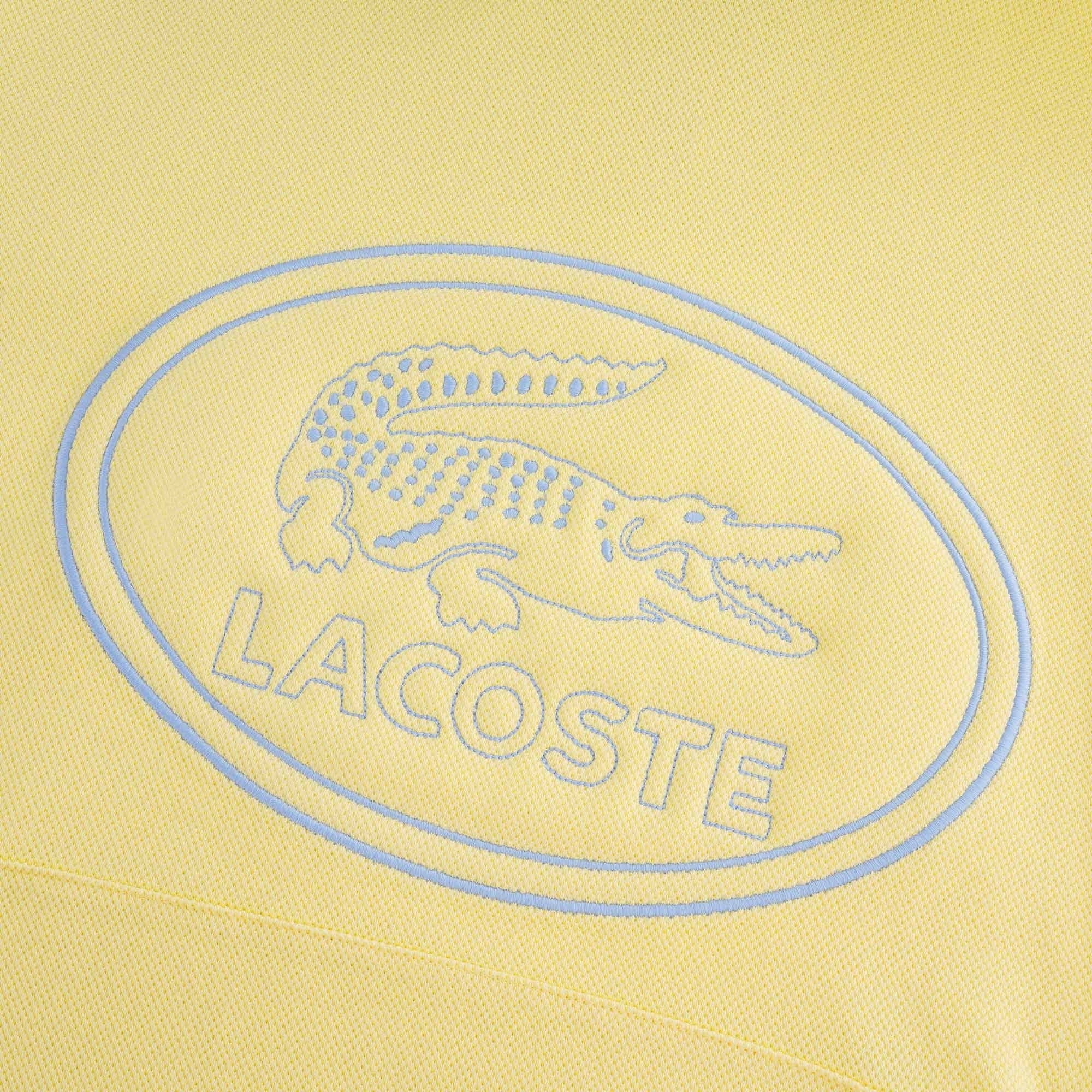 Embroidered Logo Piqu Fleece Hoodie - Jaune
