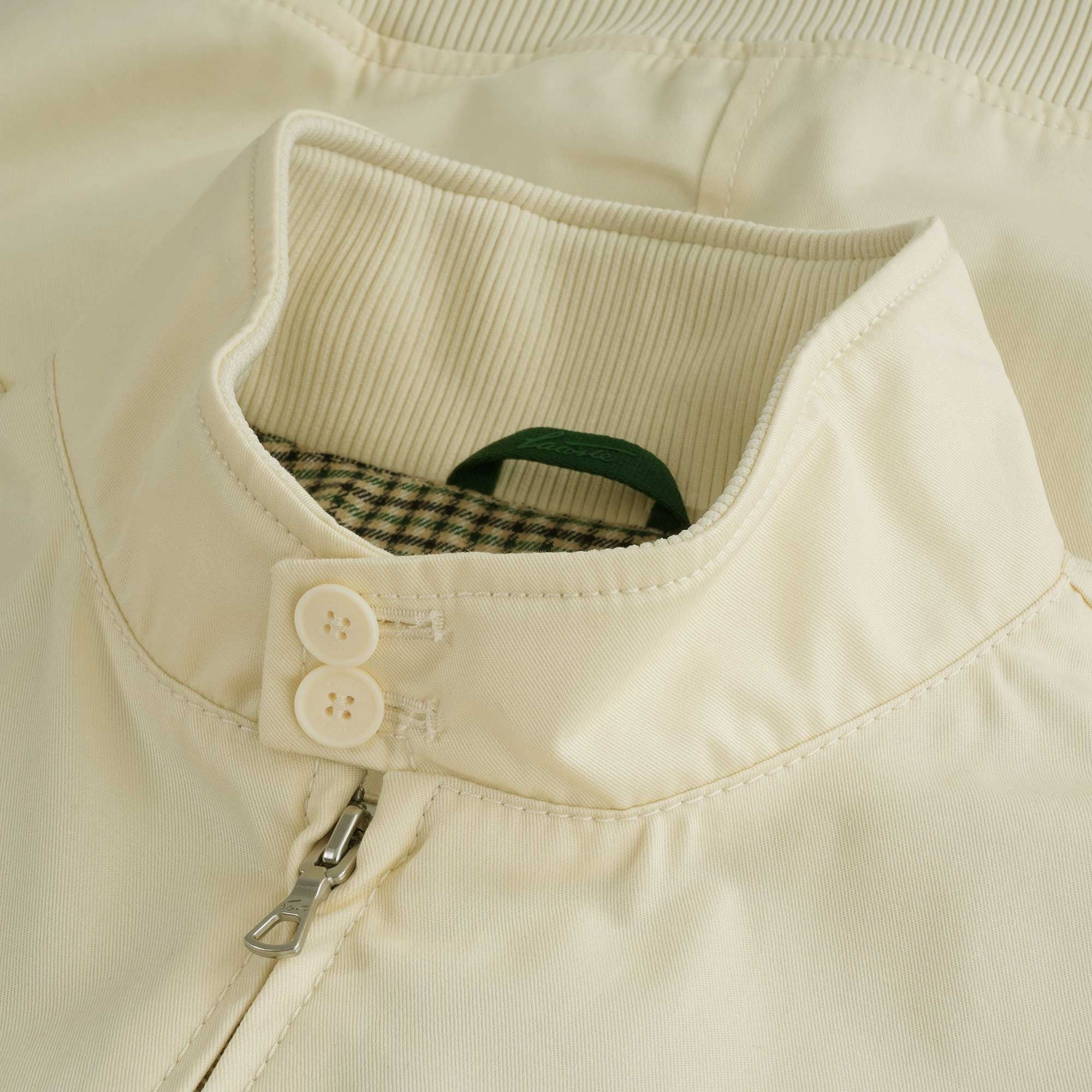 Water-Resistant Cotton Zip Jacket - Beige