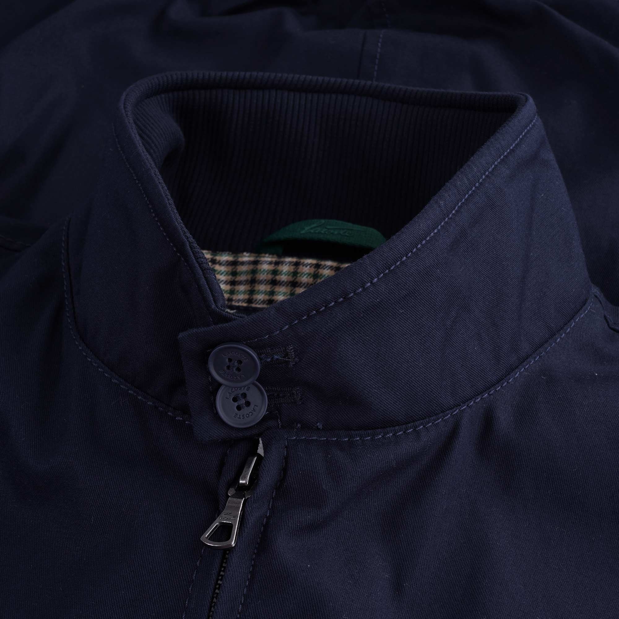 Water-Resistant Cotton Zip Jacket - Navy