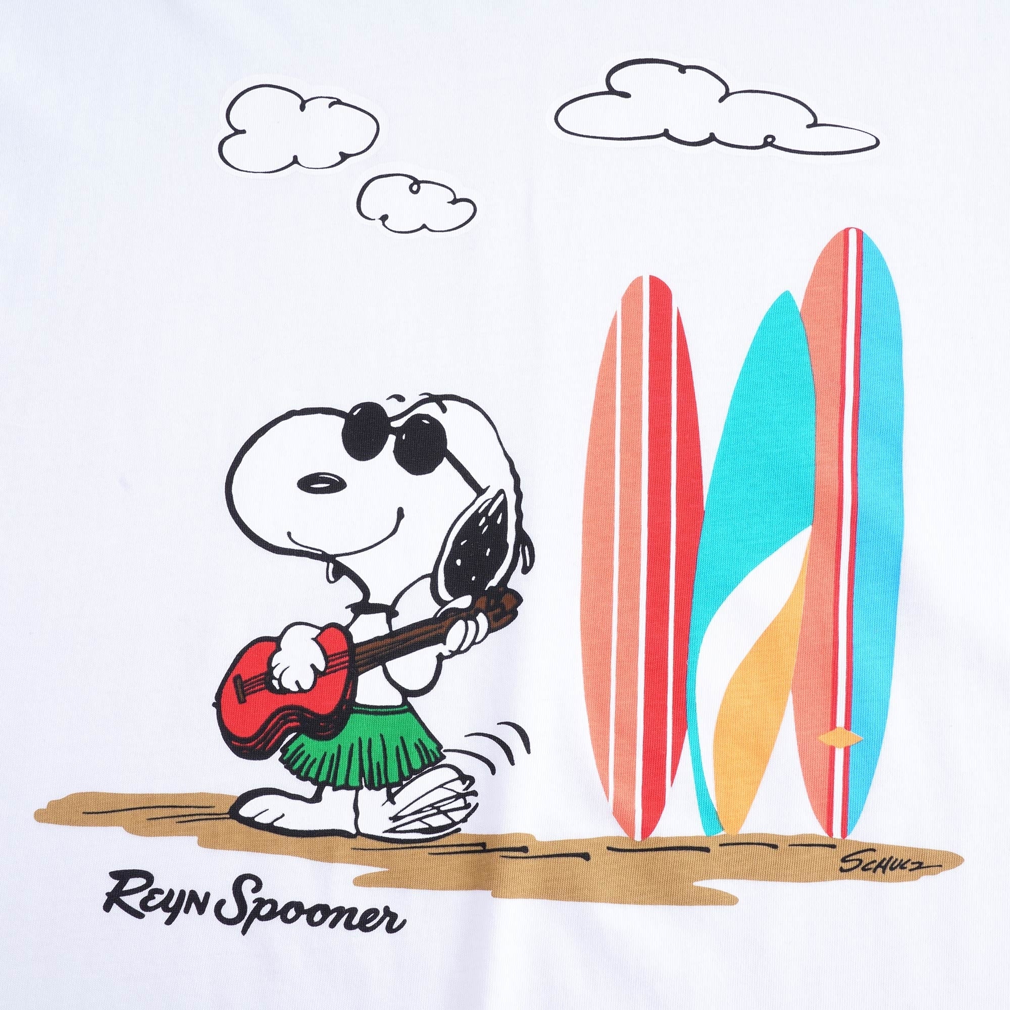 x Peanuts Ukulele Snoopy T-Shirt - White