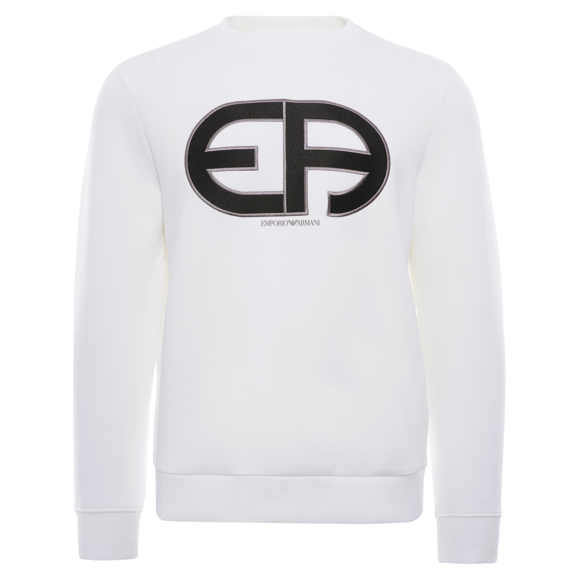 Double Jersey Sweatshirt Oversized Raised R-EAcreate Logo - Bianco