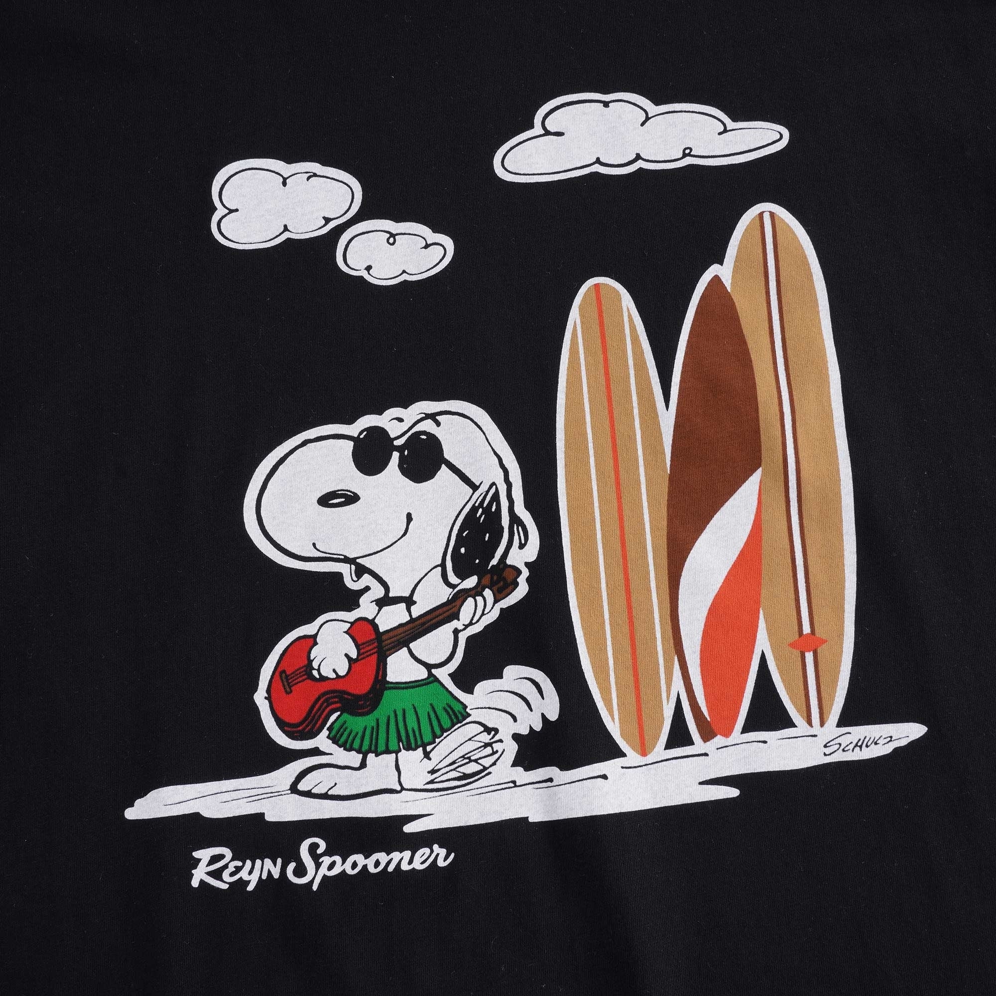 x Peanuts Ukulele Snoopy T-Shirt - Black