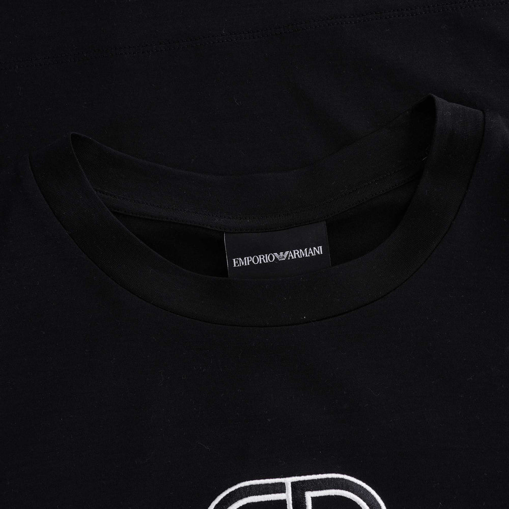 Tencel Blend Jersey T Shirt With R-EAcreate Logo Embroidery - Nero