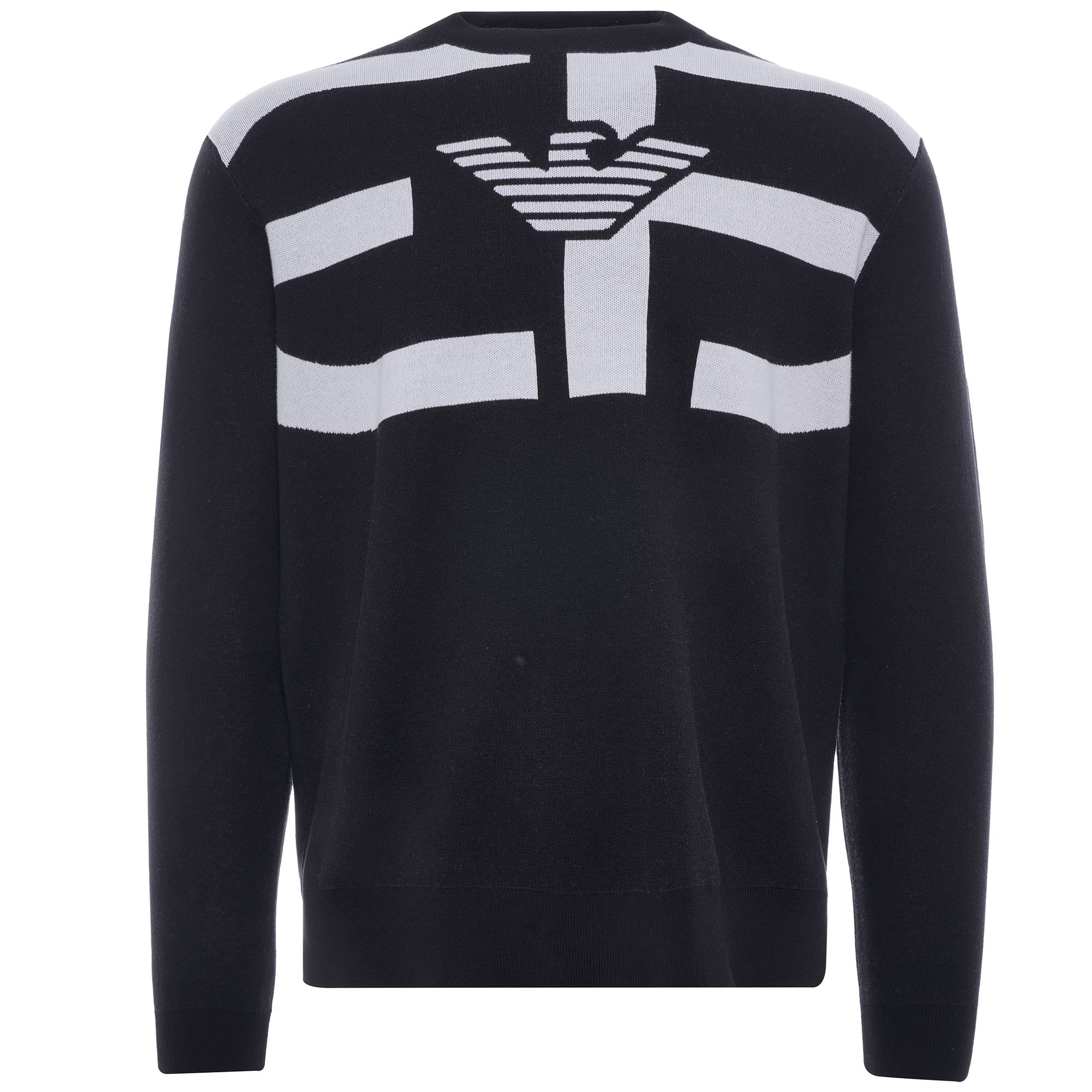 Silk Blend Sweater Oversized Jacquard R-EAcreate Logo - Nero