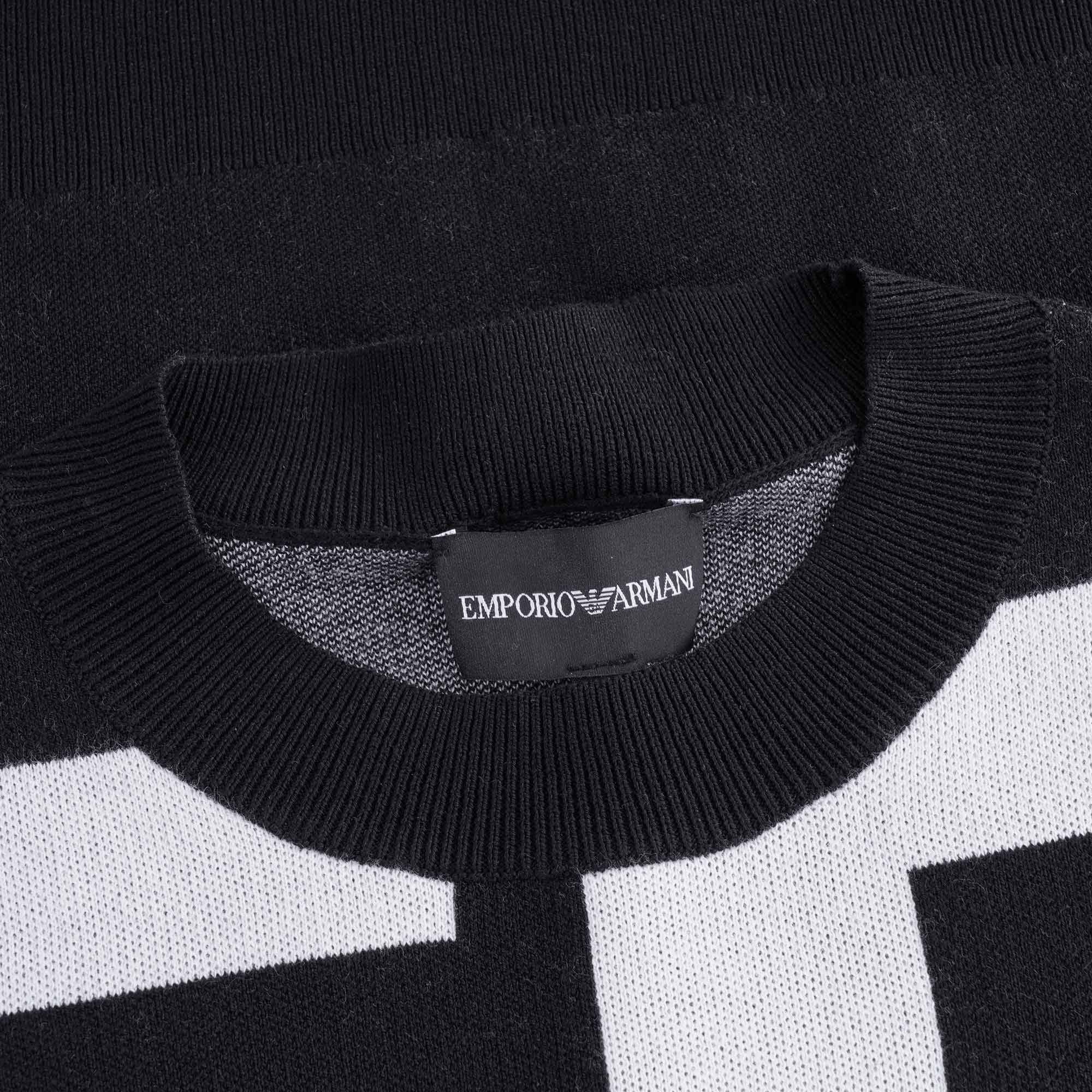 Silk Blend Sweater Oversized Jacquard R-EAcreate Logo - Nero