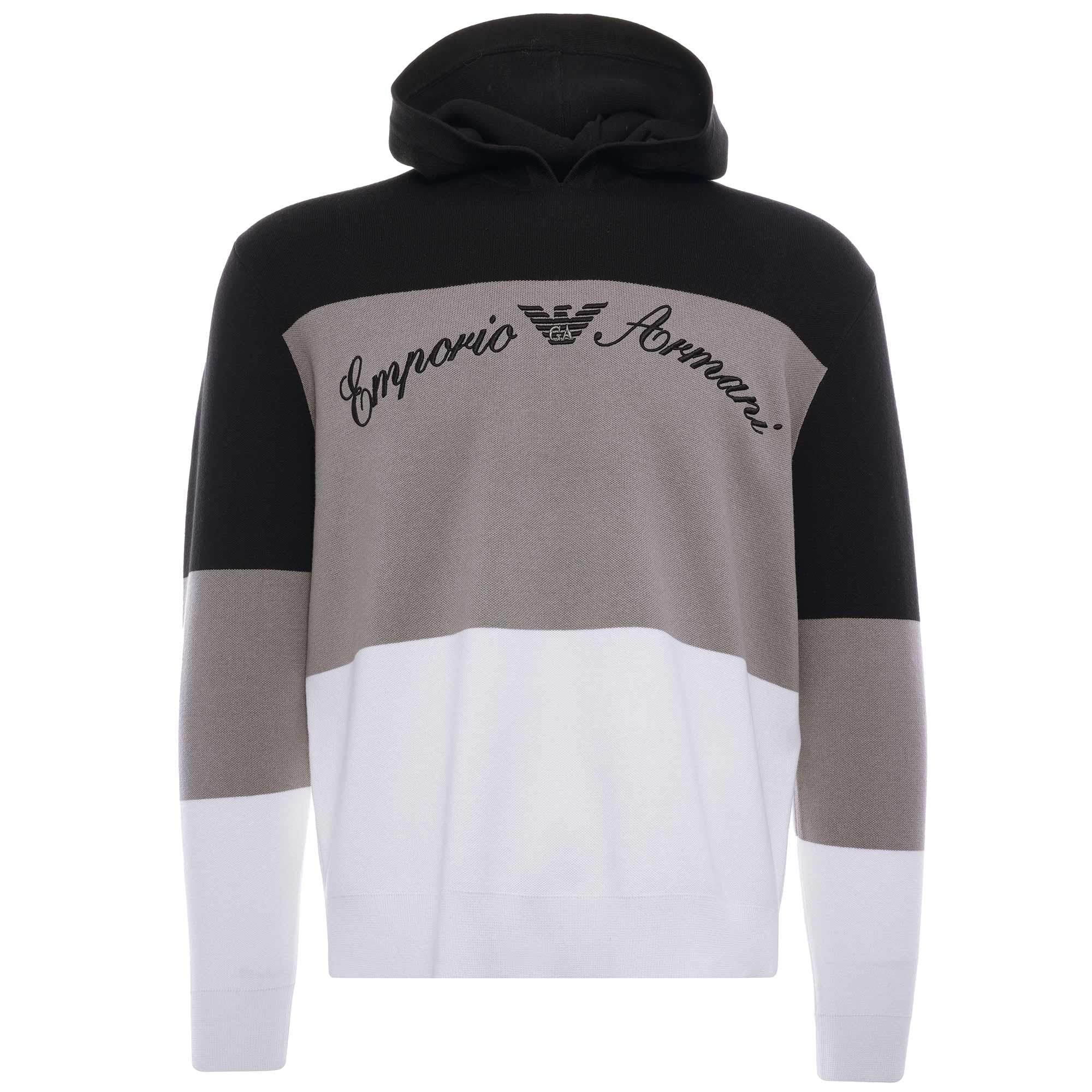 Hooded Silk Blend Colour-Blocked Sweater - Multi