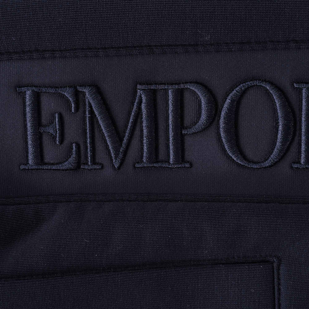 Joggers With Embroidered Logo Tape - Blue Navy