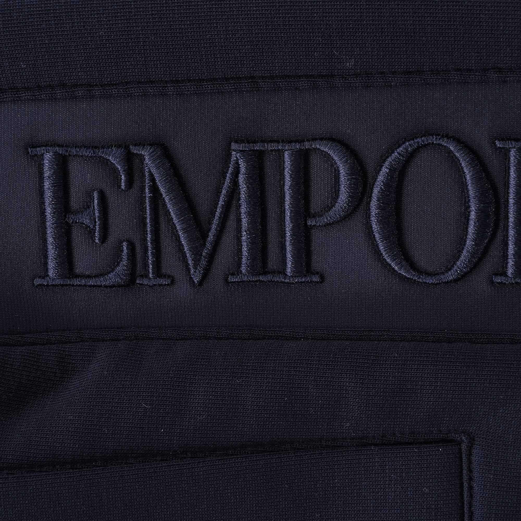 Joggers With Embroidered Logo Tape - Blue Navy