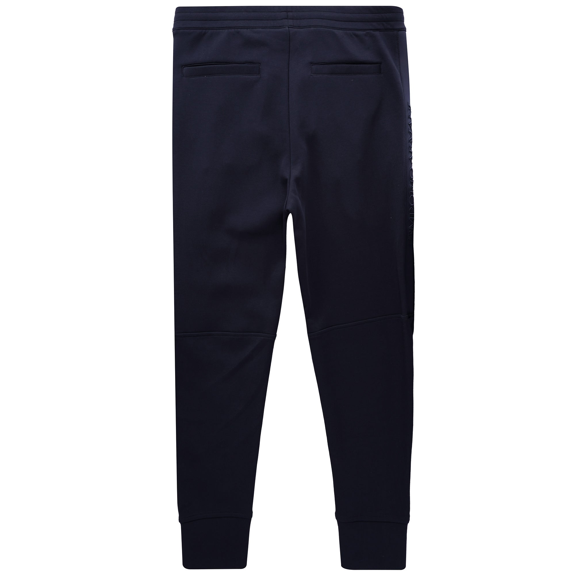 Joggers With Embroidered Logo Tape - Blue Navy