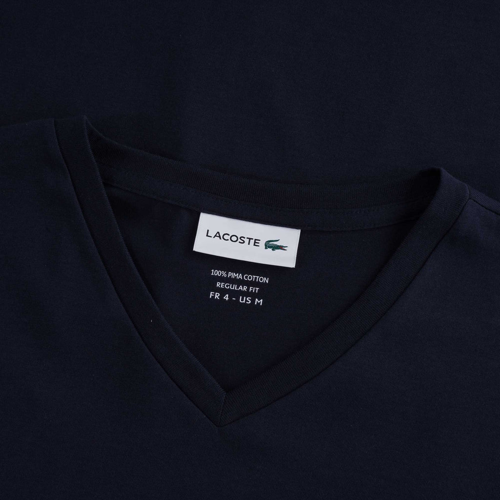 V-neck Pima Cotton Jersey T-shirt - Marine