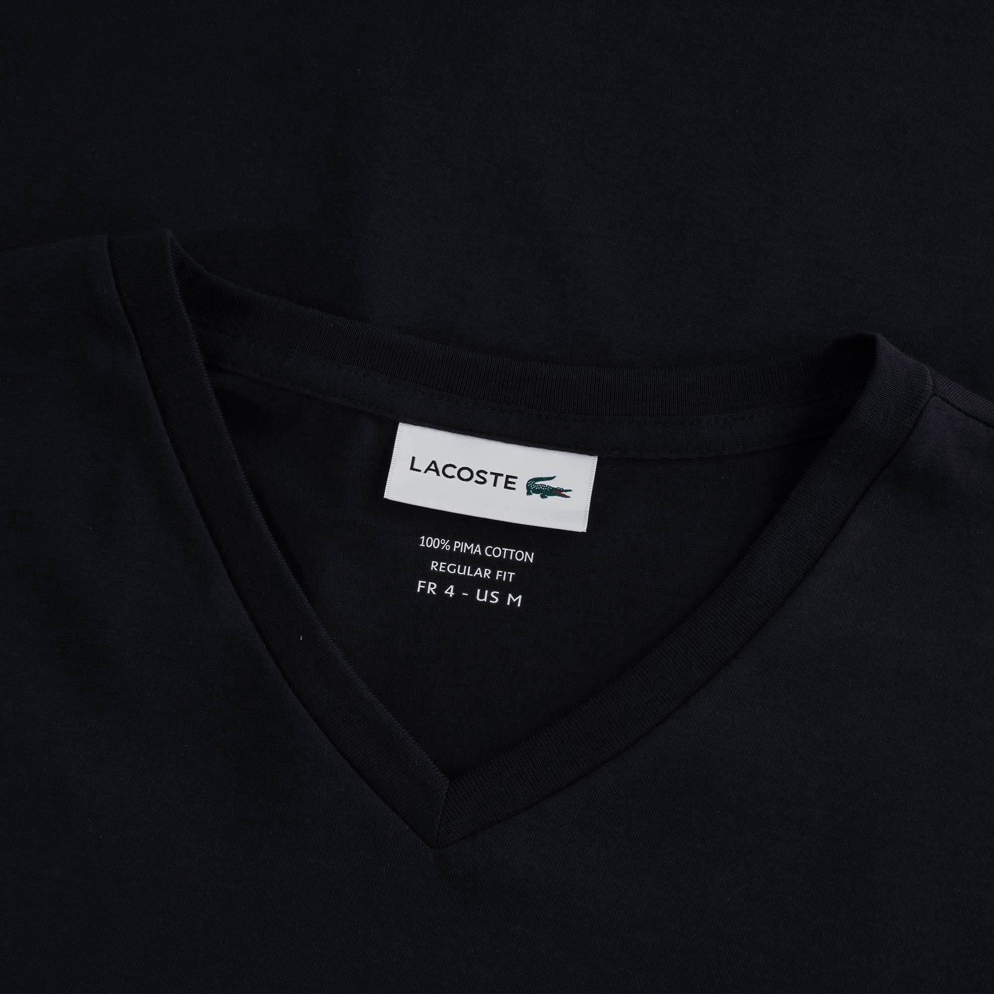 V-neck Pima Cotton Jersey T-shirt - Black