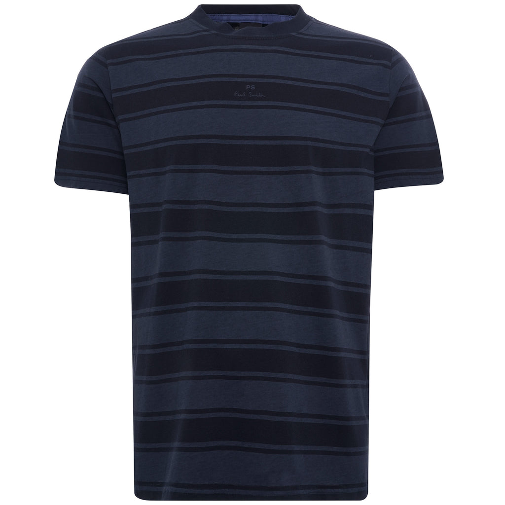 Stripe PS Logo Organic-Cotton T-Shirt - Dark Navy