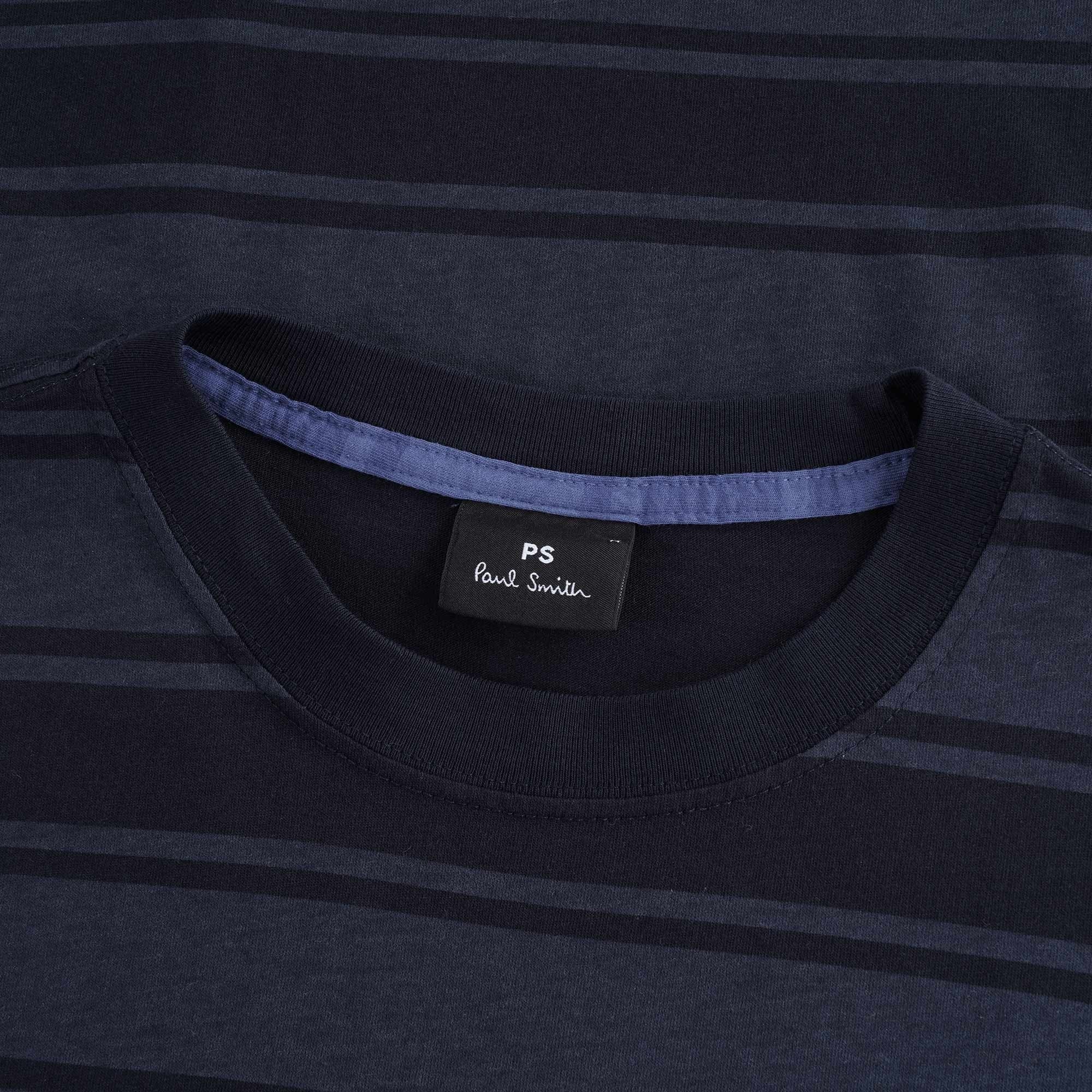 Stripe PS Logo Organic-Cotton T-Shirt - Dark Navy