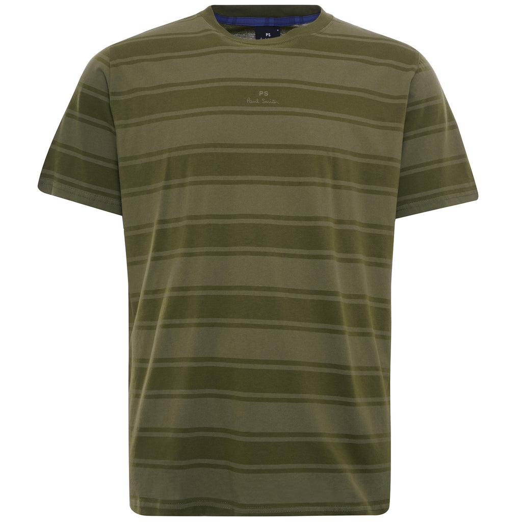 Stripe PS Logo Organic-Cotton T-Shirt - Green