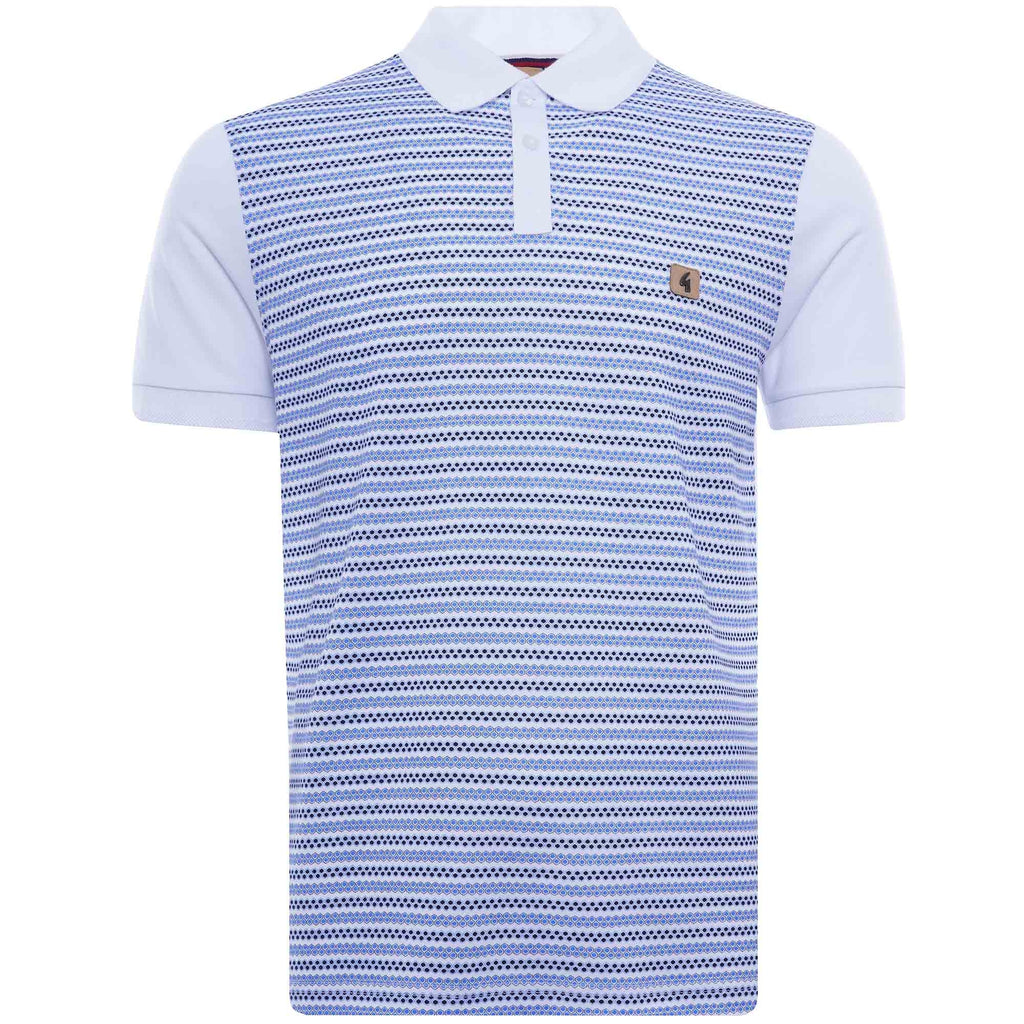 Mills Geometric Design Polo Shirt - White