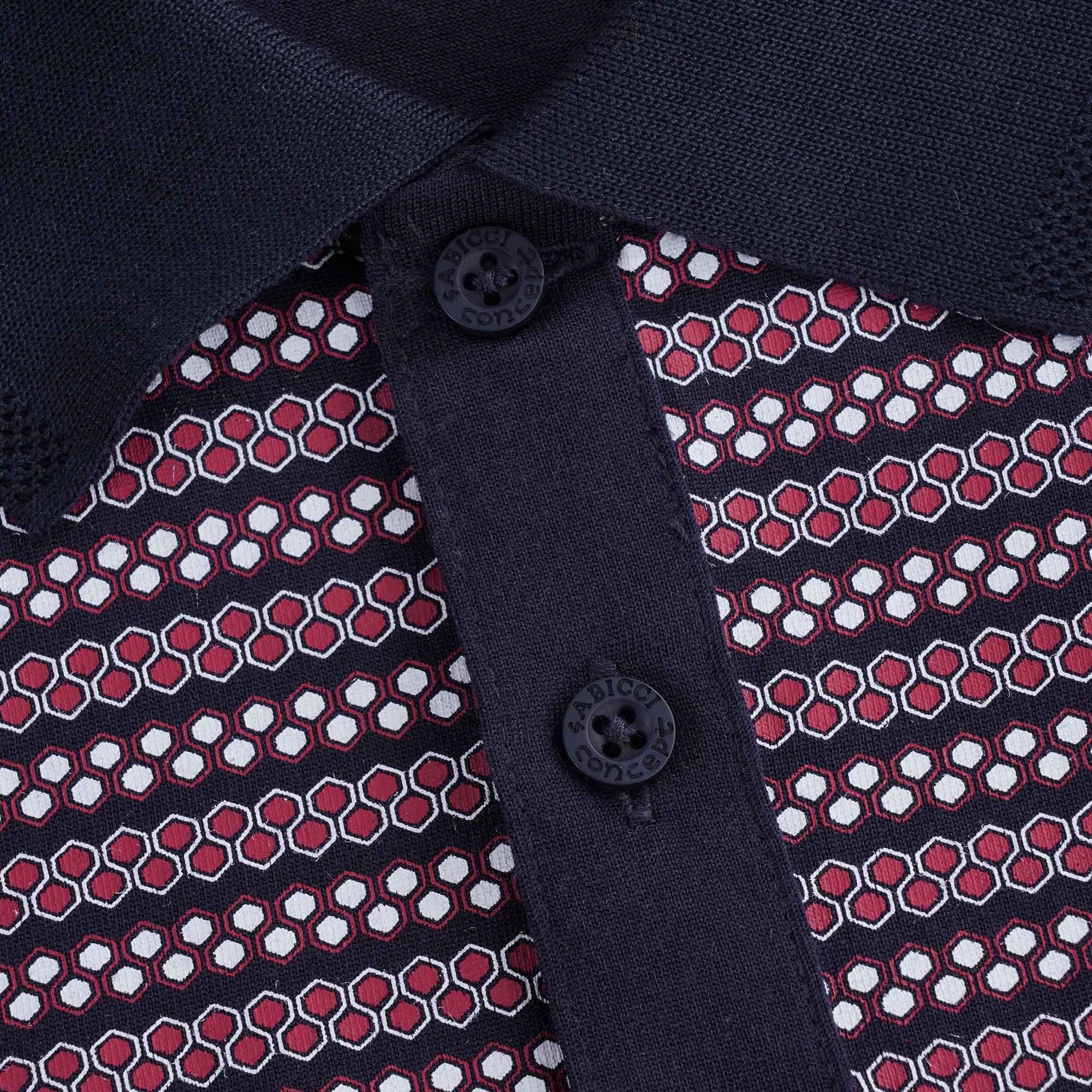 Mills Geometric Design Polo Shirt - Navy