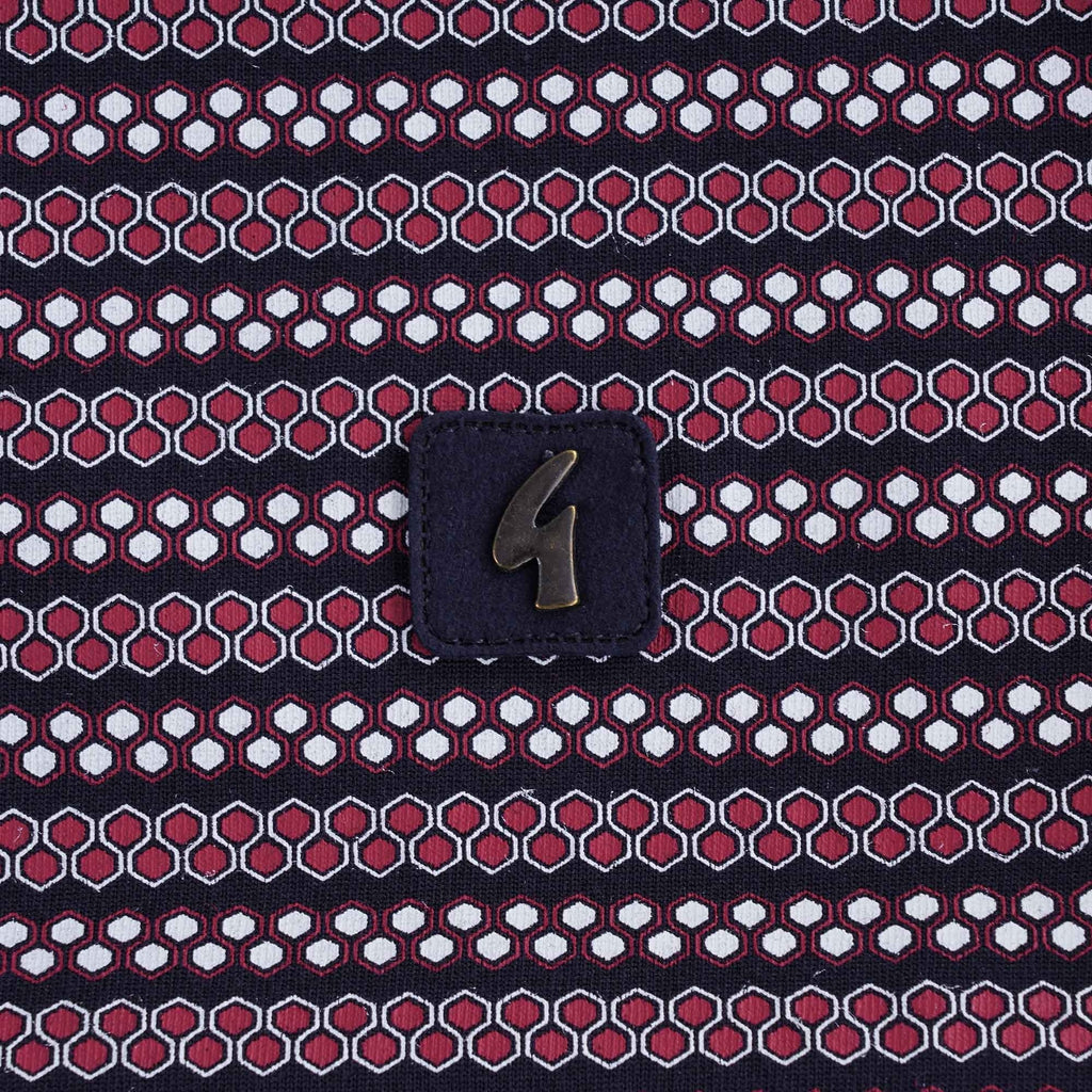 Mills Geometric Design Polo Shirt - Navy