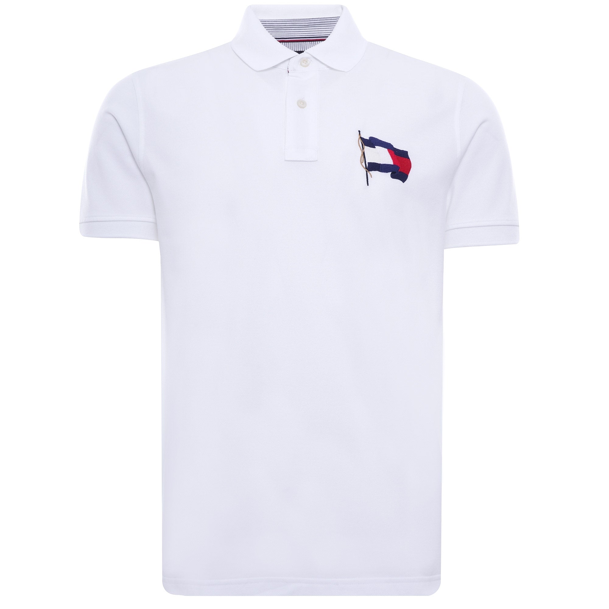 Flag Cotton Polo - White