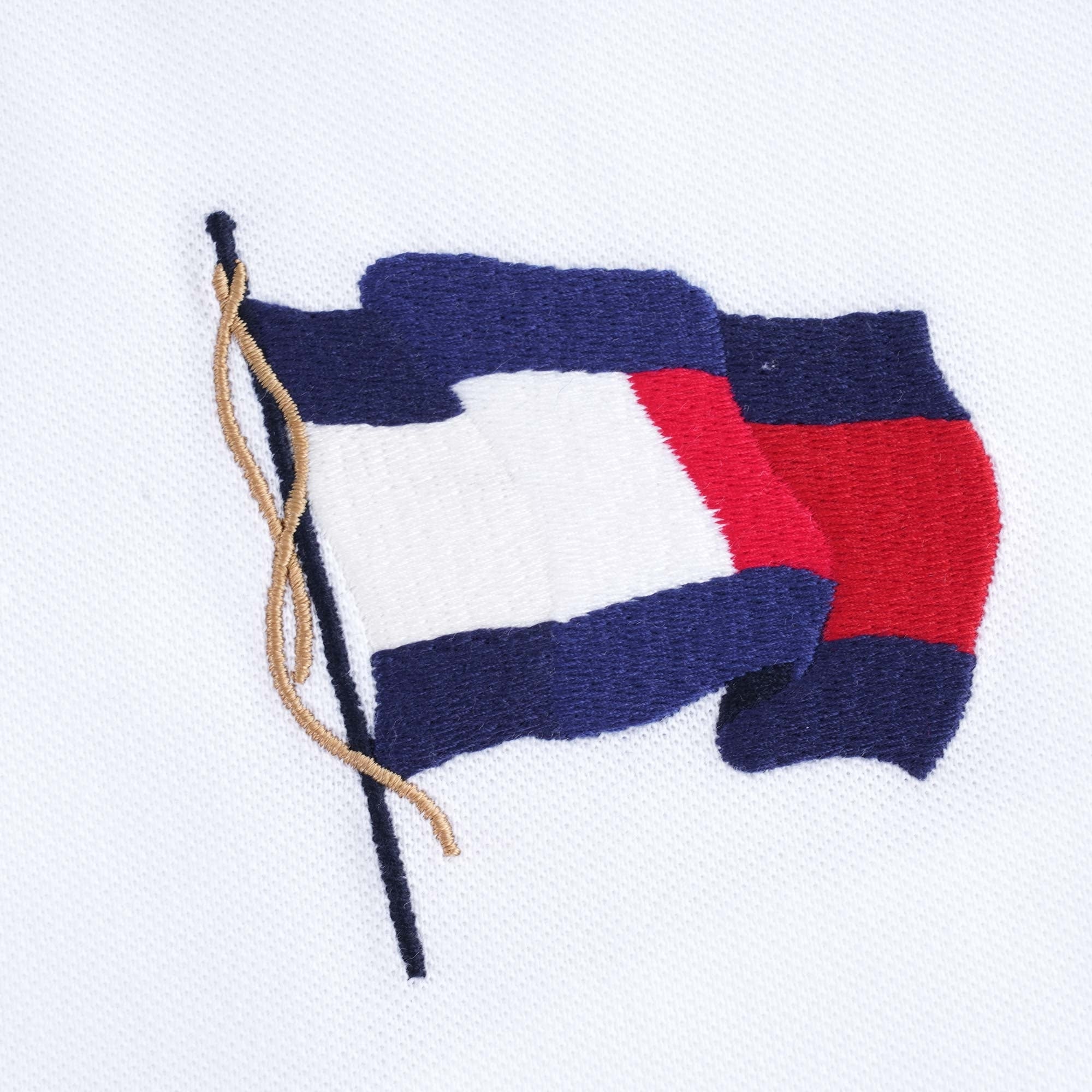 Flag Cotton Polo - White