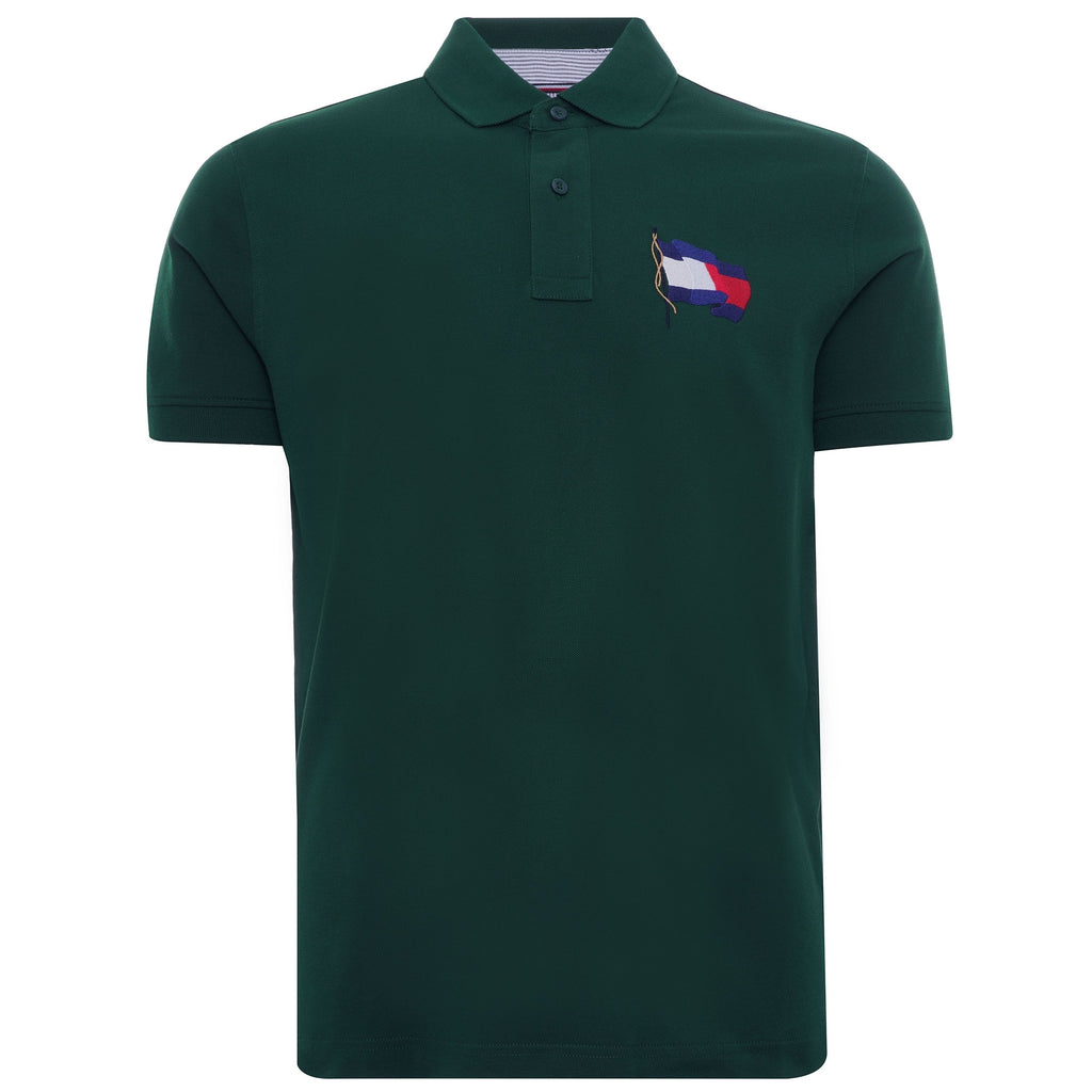 Flag Cotton Polo - Sweet Blue