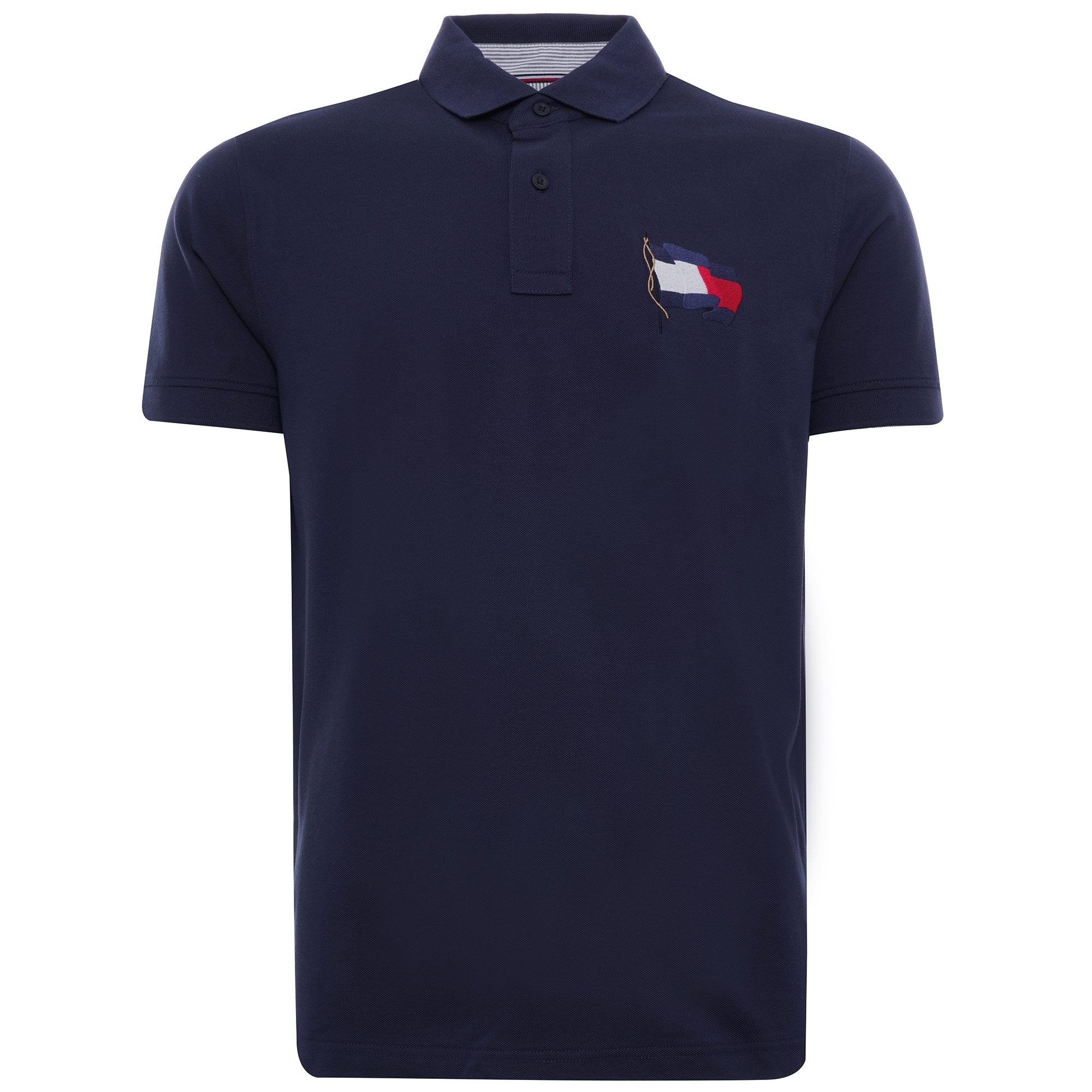 Flag Cotton Polo - Yale Navy
