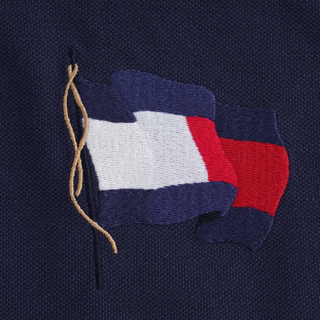 Flag Cotton Polo - Yale Navy