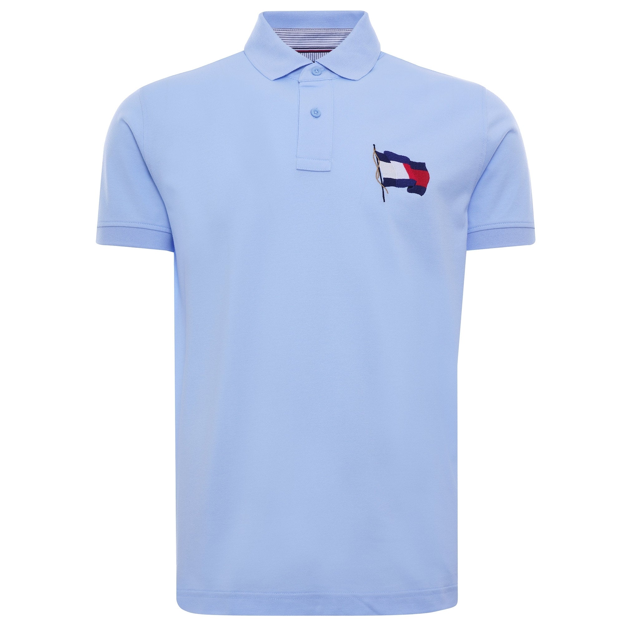 Flag Cotton Polo - Sweet Blue
