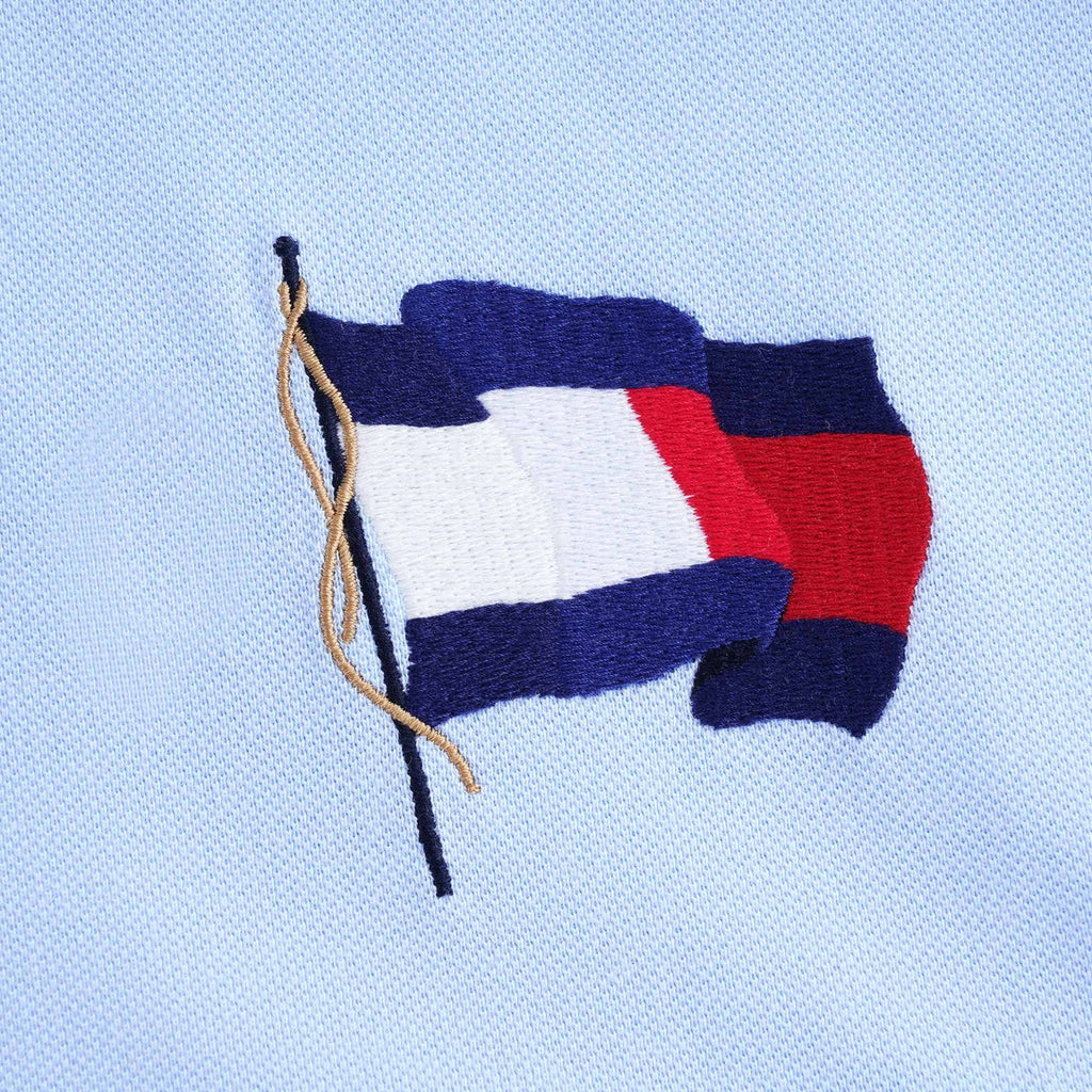 Flag Cotton Polo - Sweet Blue