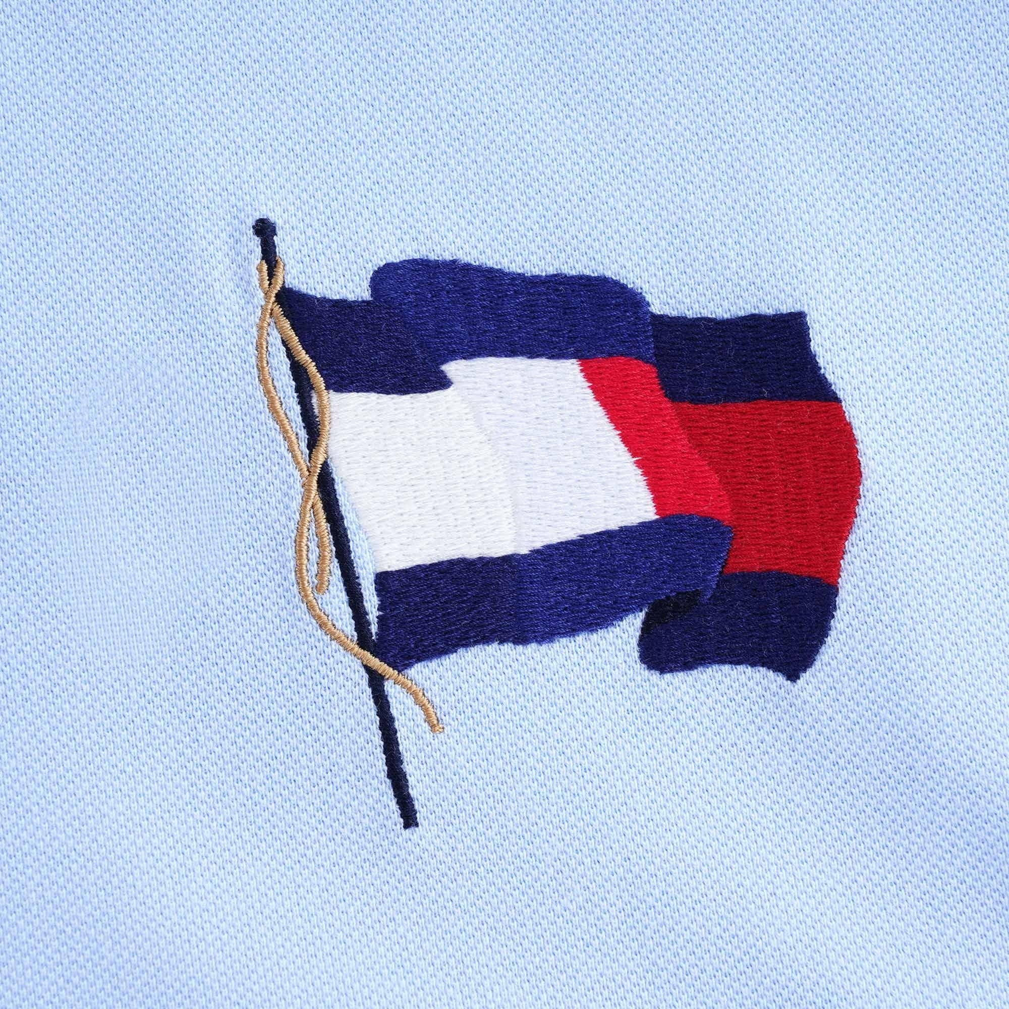 Flag Cotton Polo - Sweet Blue