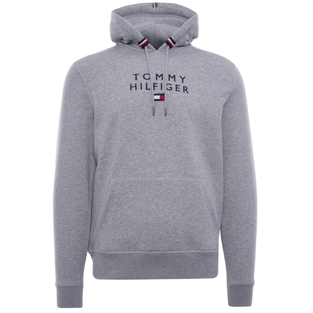 Flag Logo Embroidery Hoody - Grey