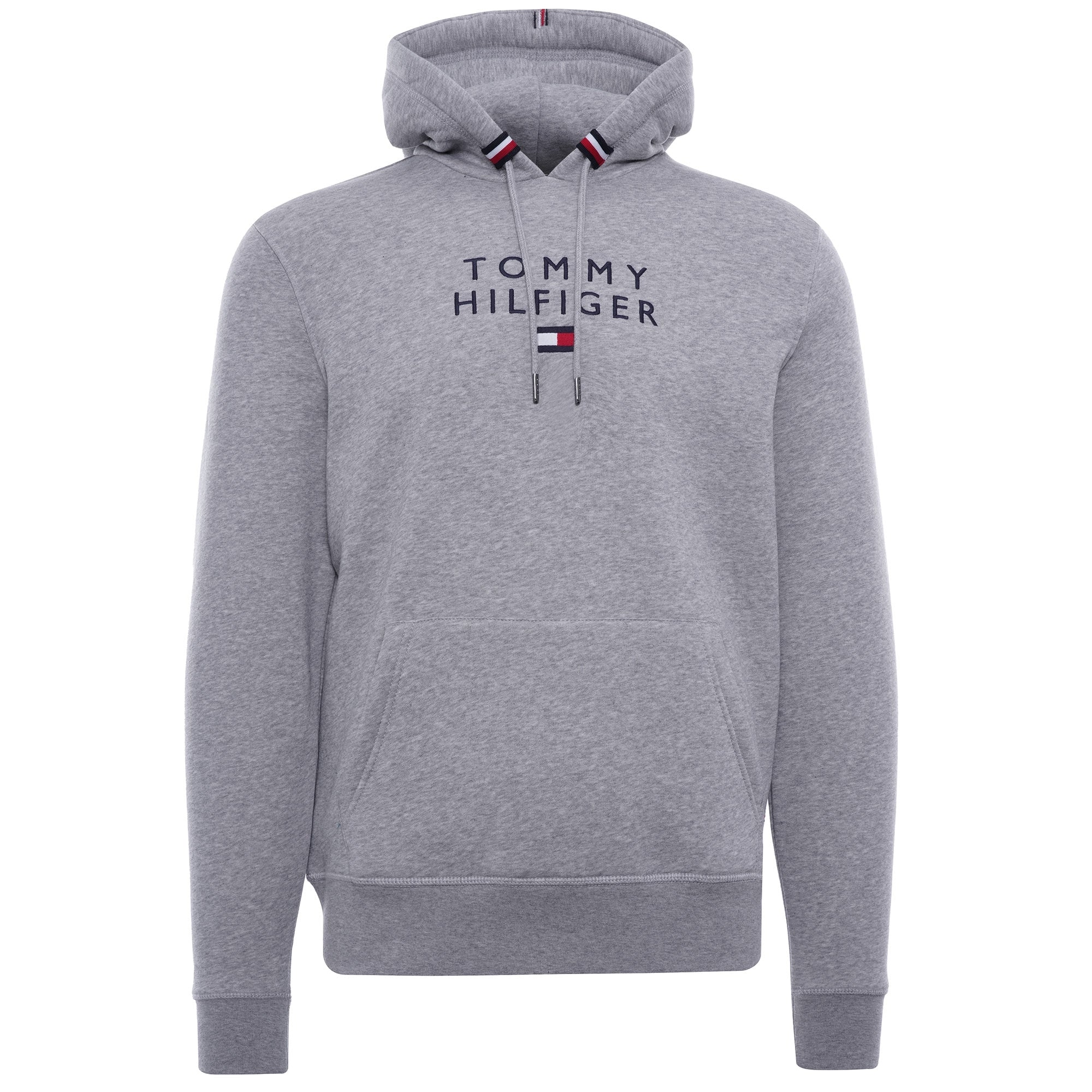 Flag Logo Embroidery Hoody - Grey