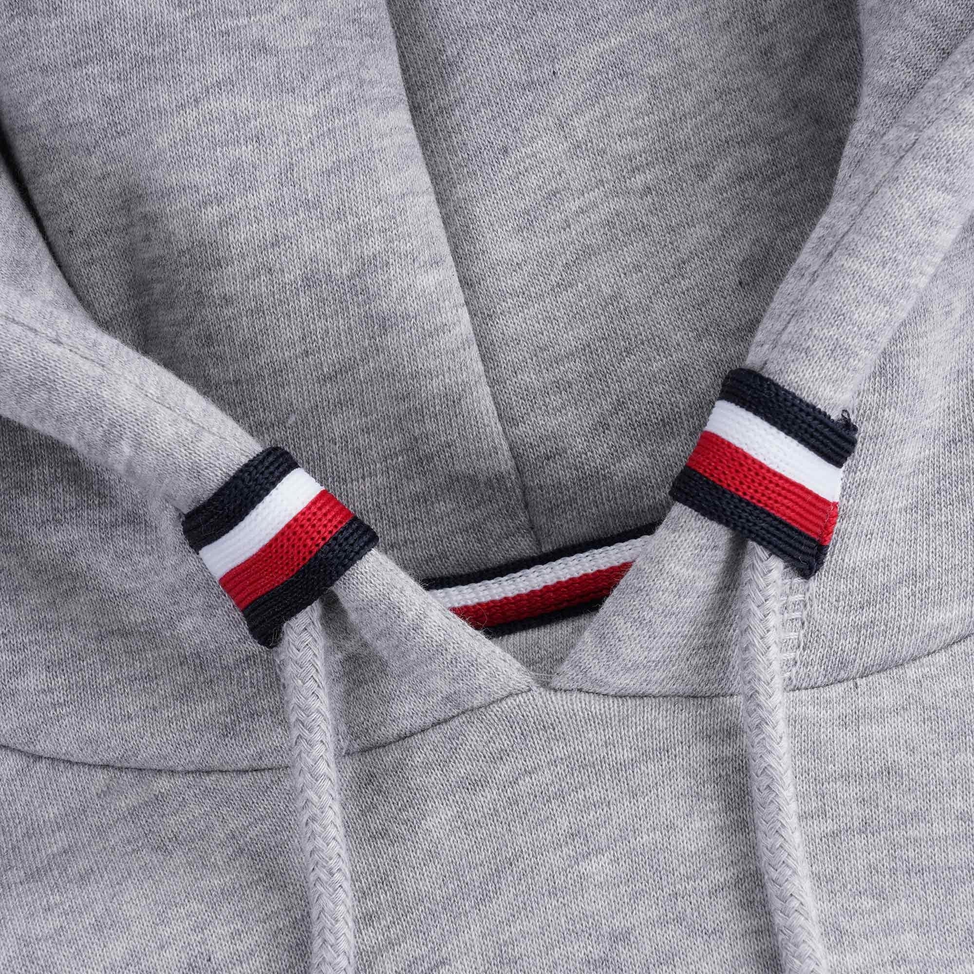 Flag Logo Embroidery Hoody - Grey