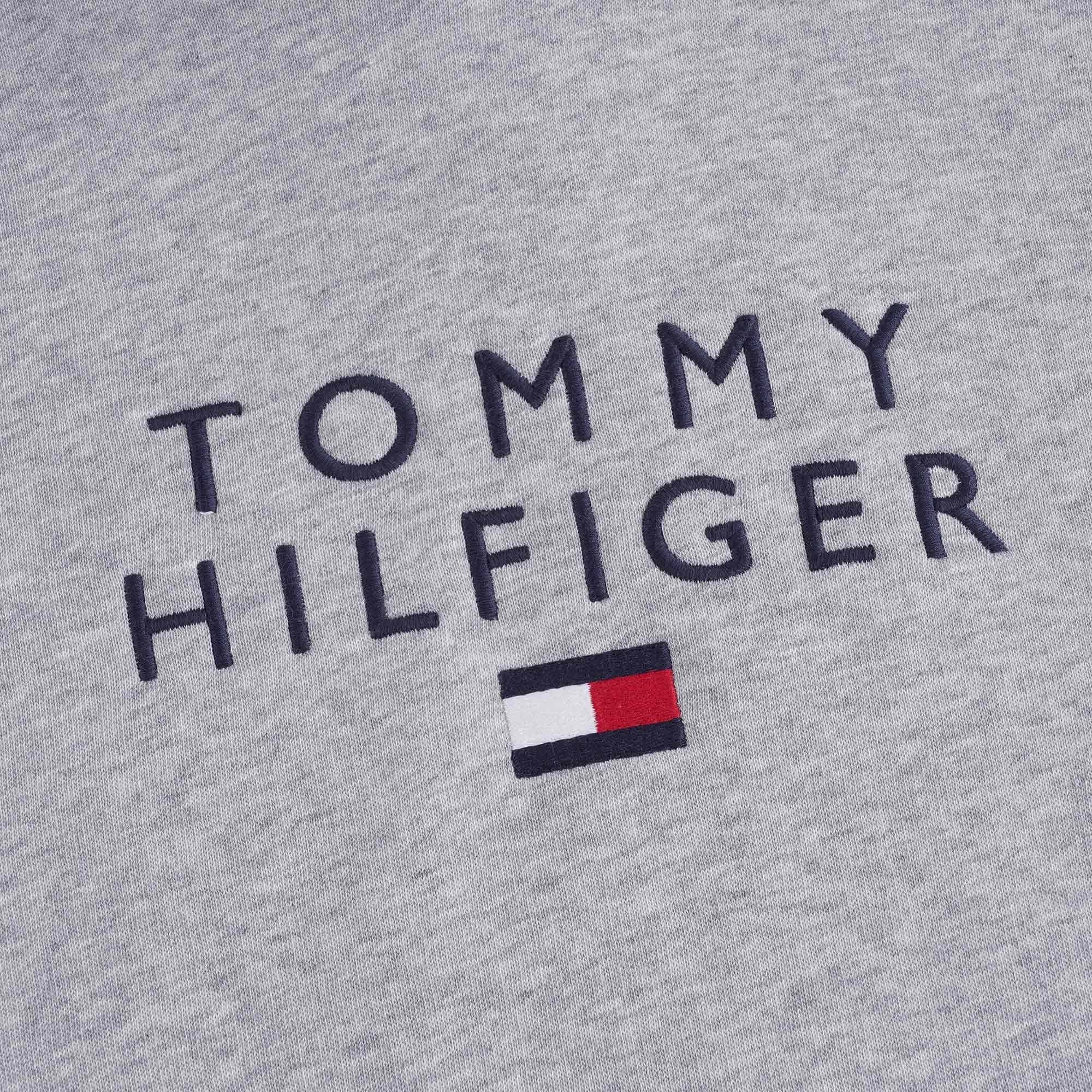 Flag Logo Embroidery Hoody - Grey