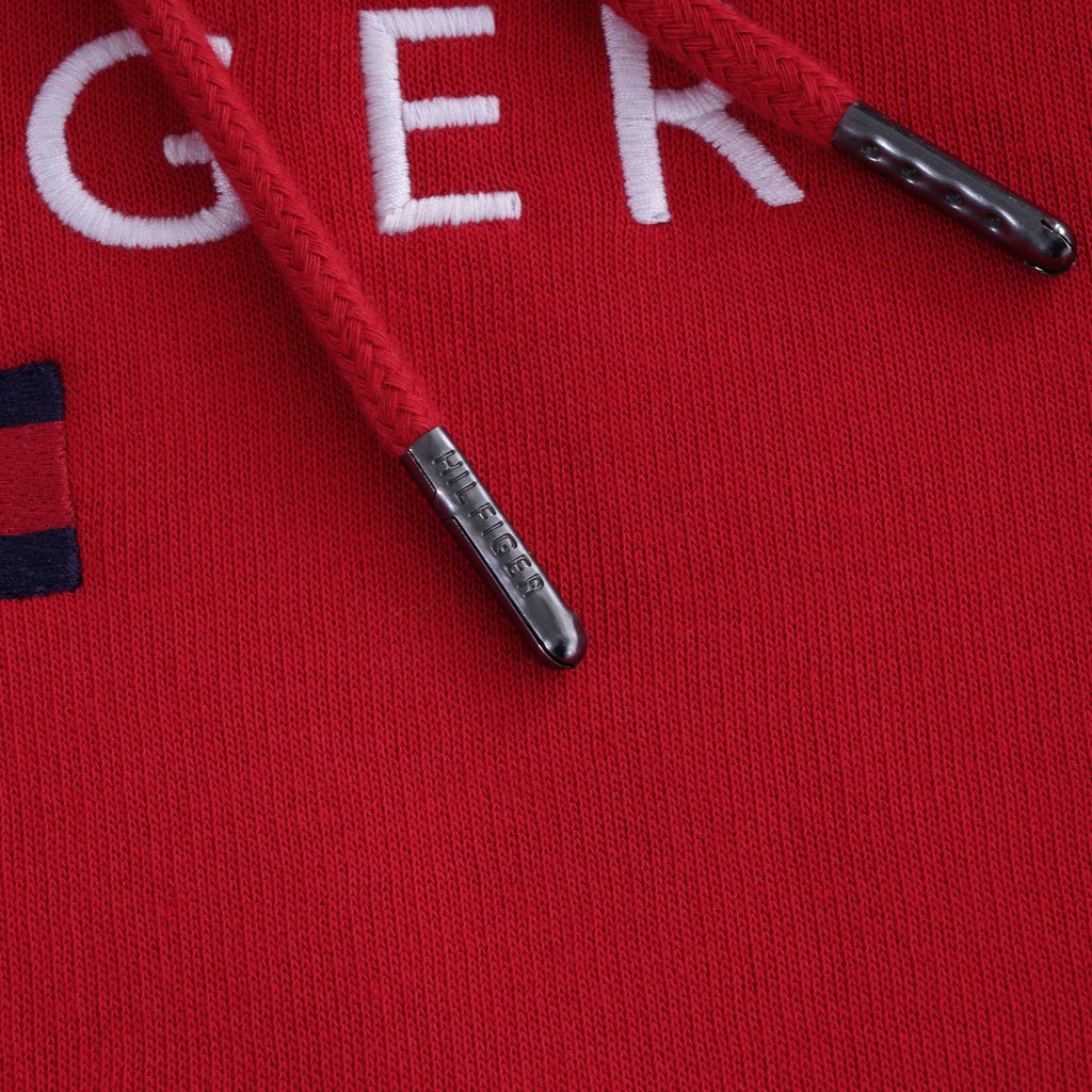 Flag Logo Embroidery Hoody - Primary Red